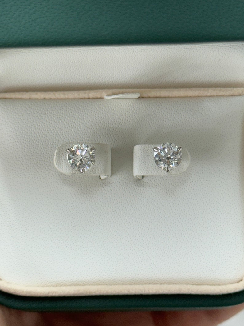 2.0tcw 14K Gold Round Cut Lab Grown Diamond Stud Earrings - High Quality Brilliant Studs for Women, Perfect for Weddings, Anniversaries & Everyday Elegance
