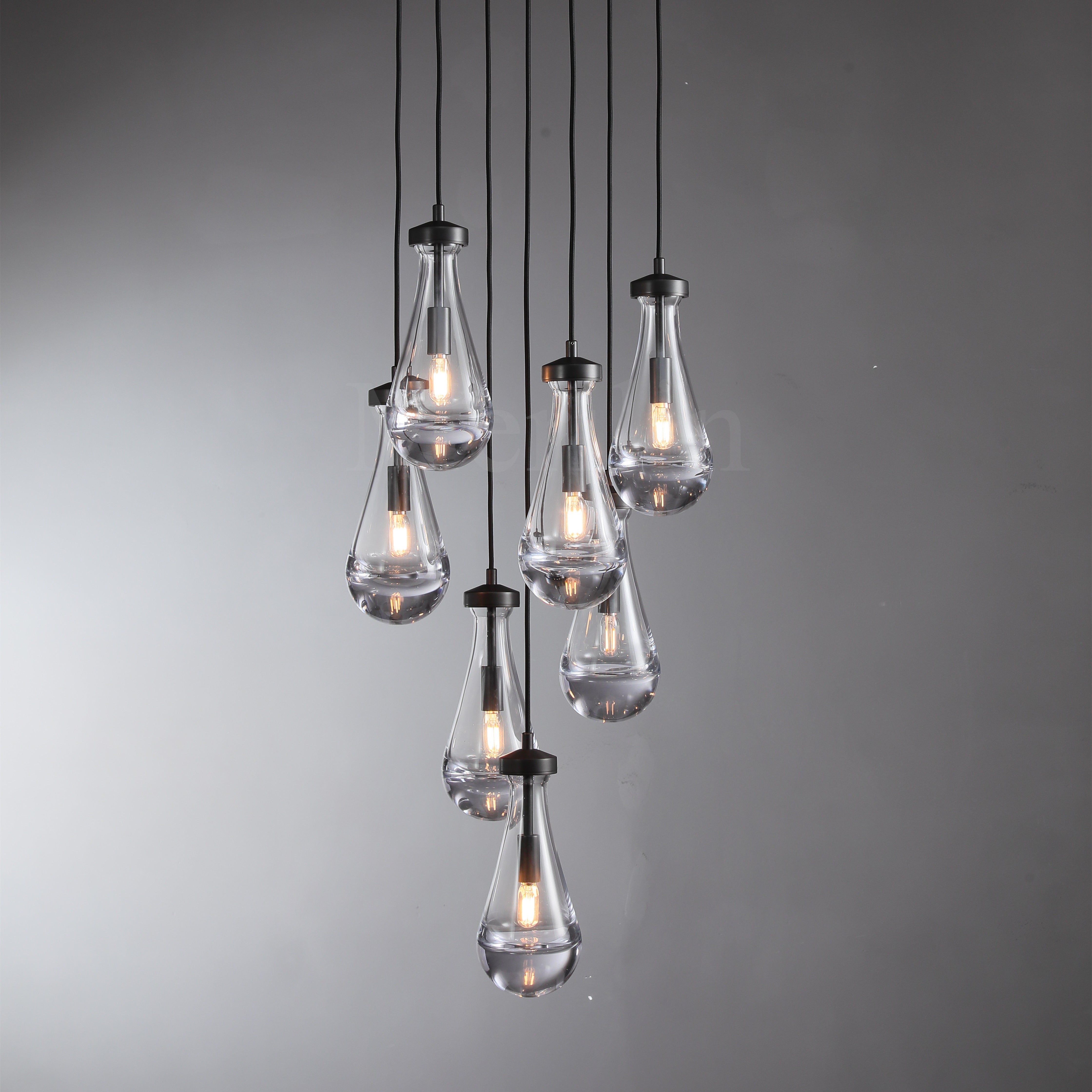 Modern Raindrop Chandelier - Round & Rectangle Crystal Ceiling Light Fixture for Living Room, Dining Room, Bedroom | Elegant Home Decor Lighting for Weddings, Restaurants & Luxury Interiors
