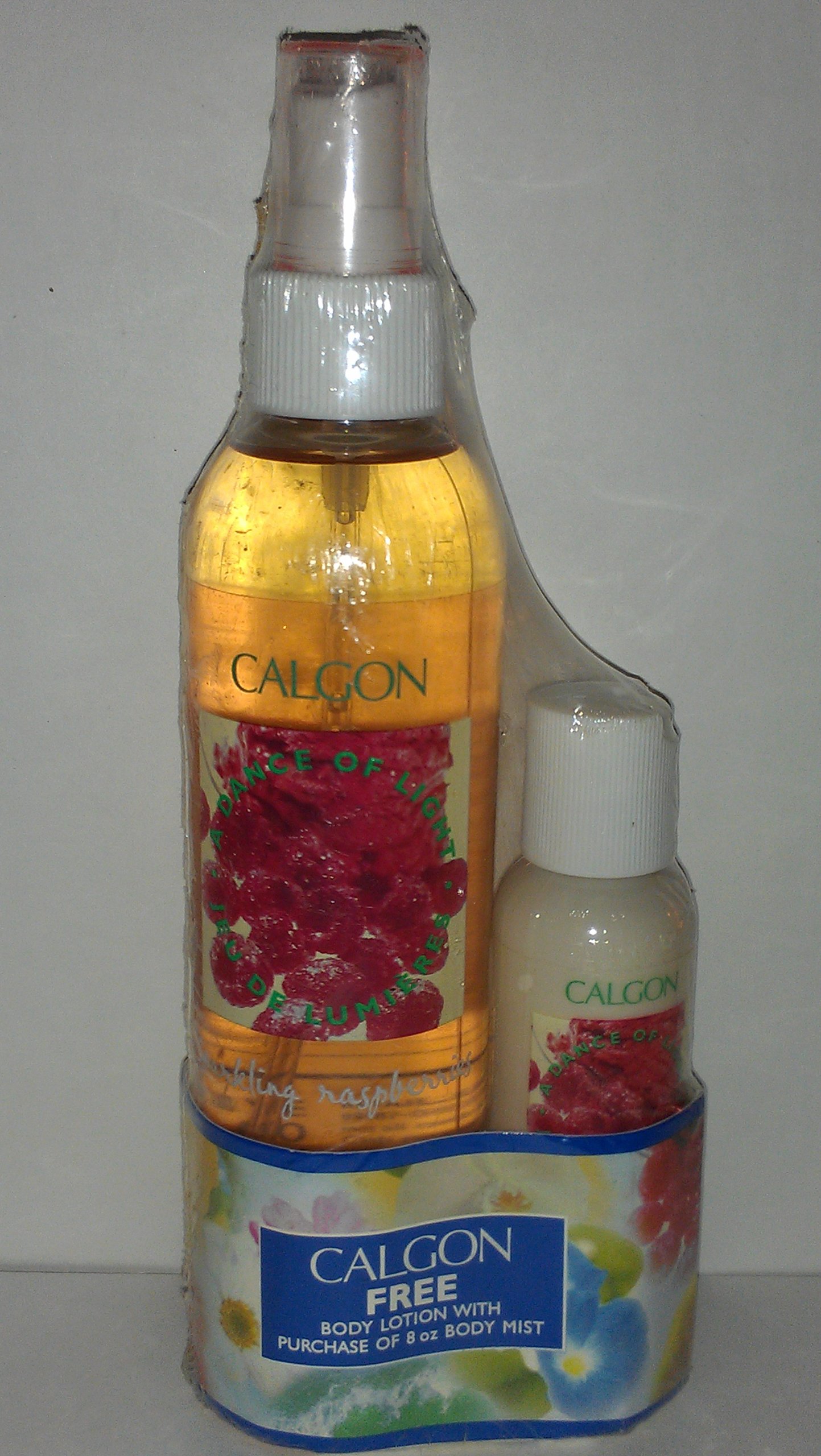 Calgon SPARKLING RASPBERRIES Body Mist 8oz & Body Lotion 2oz Set - Refreshing Raspberry Scent for Women, Long-Lasting Fragrance, Moisturizing Body Care - Perfect for Daily Use, Gym, Work & Special Occasions