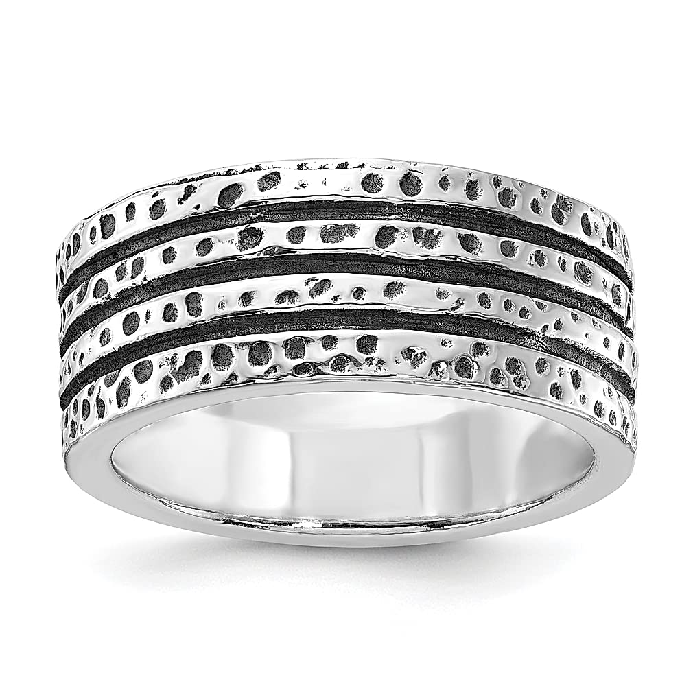 925 Sterling Silver Vintage Spotted Men's Ring - Elegant Fine Jewelry Gift for Dad, Husband, Boyfriend - Perfect for Anniversary, Birthday & Special Occasions