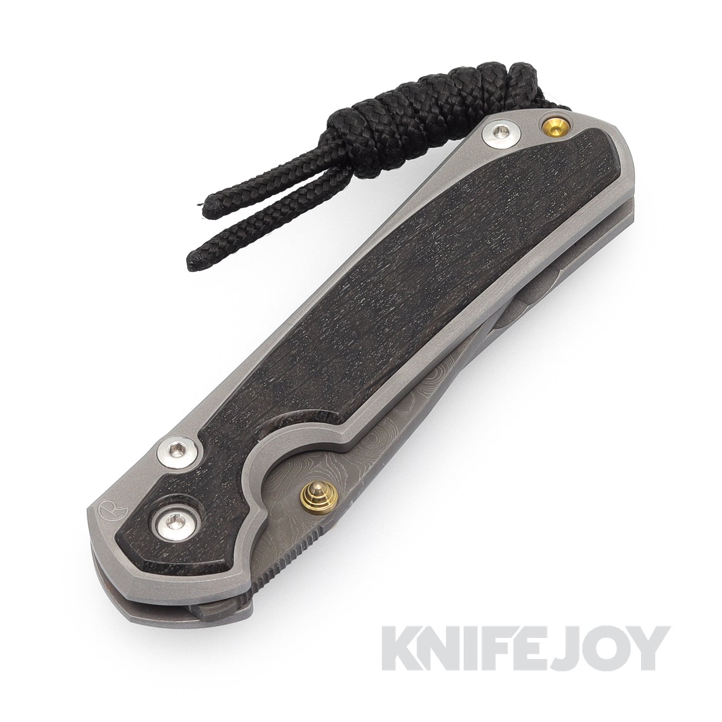 Chris Reeve Knives Small Sebenza 31 Folding Pocket Knife - Raindrop Damascus Steel Blade, Bog Oak Inlay, Matte Finish Handle with Double Gold Lugs - Perfect for EDC, Outdoor Adventures & Collectors