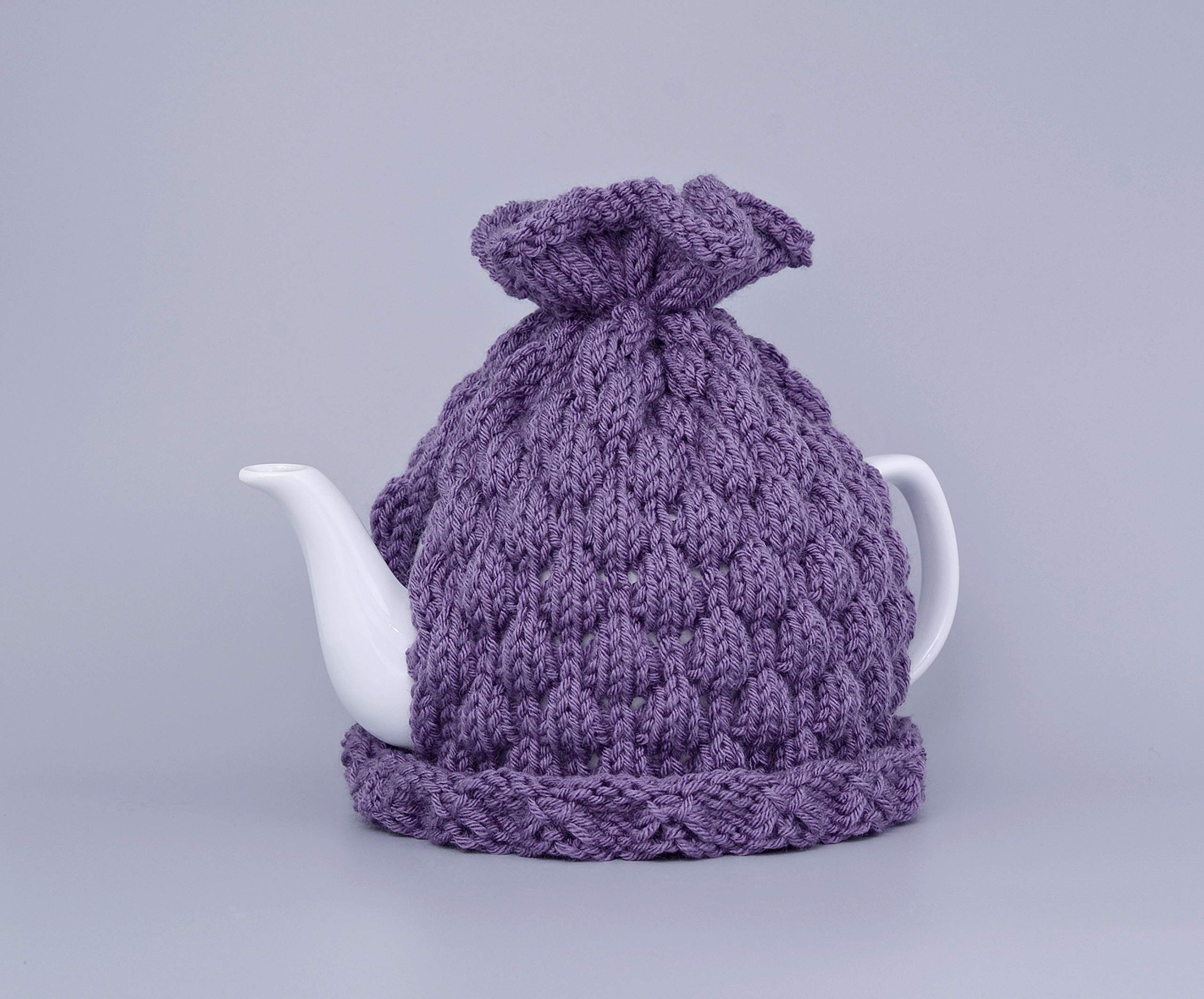 Purple Knitted Teapot Cozy - Insulated Tea Keeper Sleeve for Kitchen Decor, Hygge Home Accessories & Birthday Gifts | Perfect for Tea Parties, Cozy Home Decor & Gift Giving