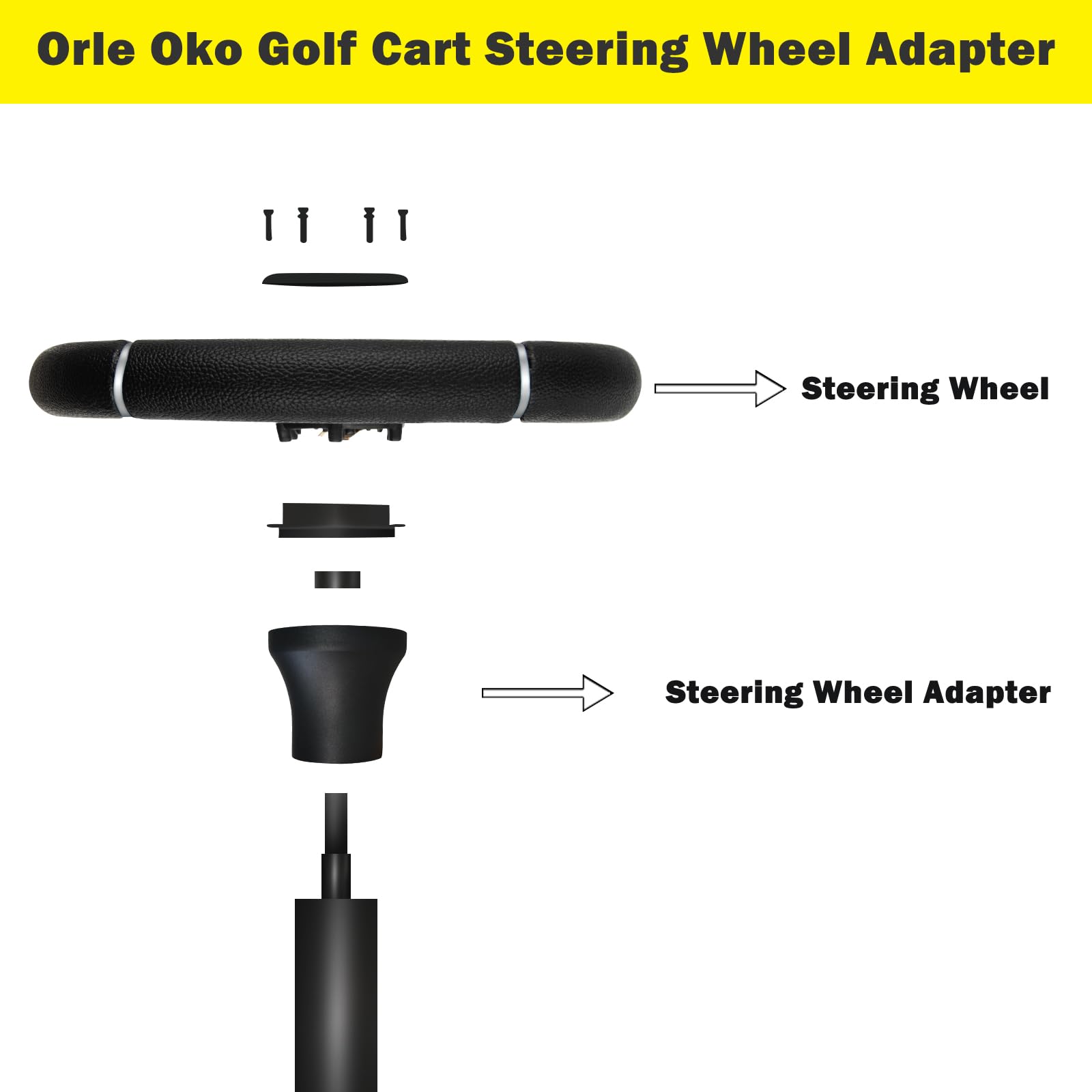 Golf Cart Steering Wheel Adapter Hub for Yamaha - Universal Fit Replacement Part for EZGO & Club Car | Perfect for Golf Cart Upgrades, Customization & Off-Road Use