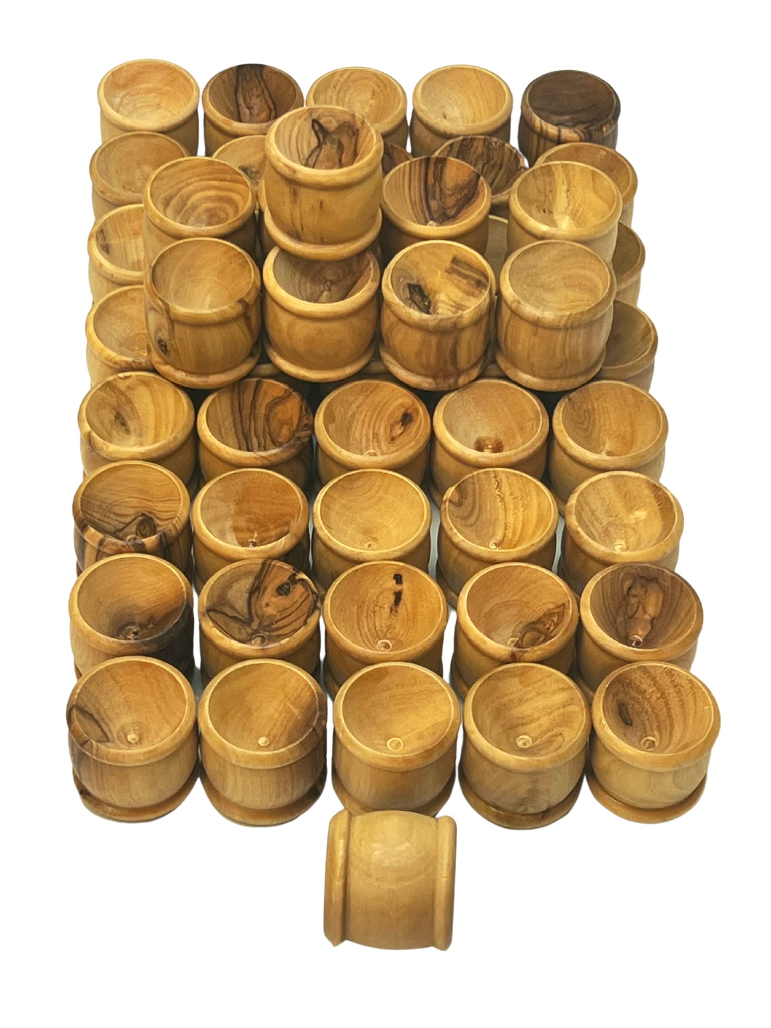 Hand-Carved Olive Wood Communion Cups from Holy Land Bethlehem - 50-Pack 1.1