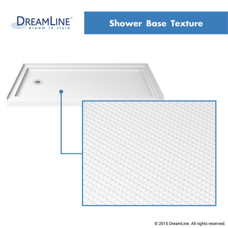 DreamLine SlimLine 30 x 60 x 2-3/4 Inch Left/Right Drain Single Threshold Shower Base - Perfect for Small Bathroom Remodels & Space-Saving Installations