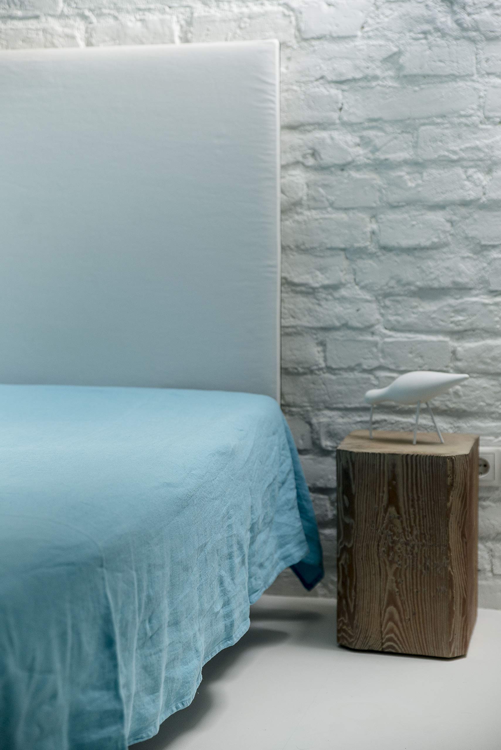 Soft Linen Flat Sheet - Sky Blue Natural Linen Bedding for Single, Double, Queen, King & Baby Sizes | Breathable & Comfortable Bed Sheets for All Seasons | Perfect for Home, Hotel & Nursery Decor