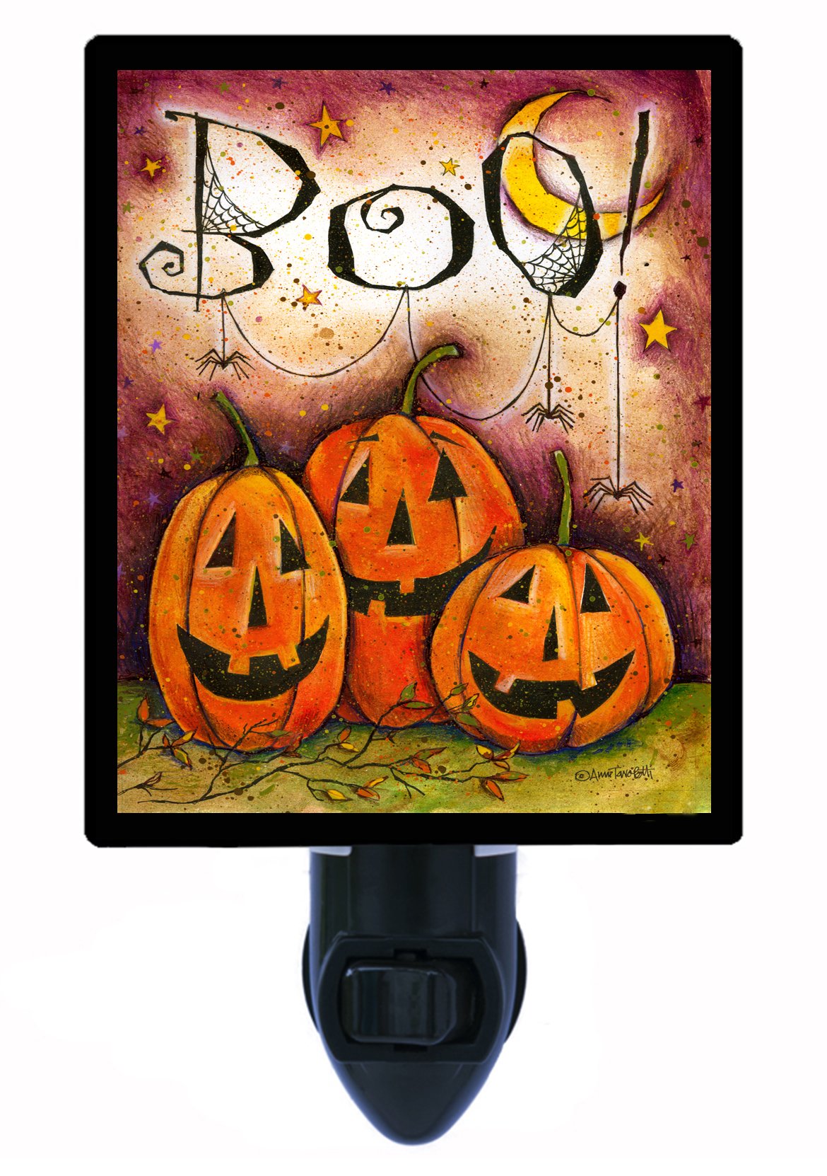 Boo Pumpkin Halloween Night Light - Spooky Decor for Halloween Party, Home, and Outdoor Decorations