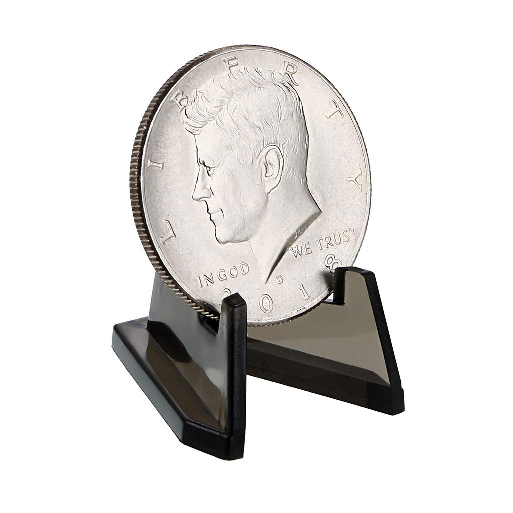 20 Pack Mini Acrylic Easel Stands - Black Display Holder for Coins, Medals, Casino Chips & Collectibles - Perfect for Showcasing Air-Tite Coin Capsules, Pocket Watches & Challenge Medals in Home Displays or Retail Stores