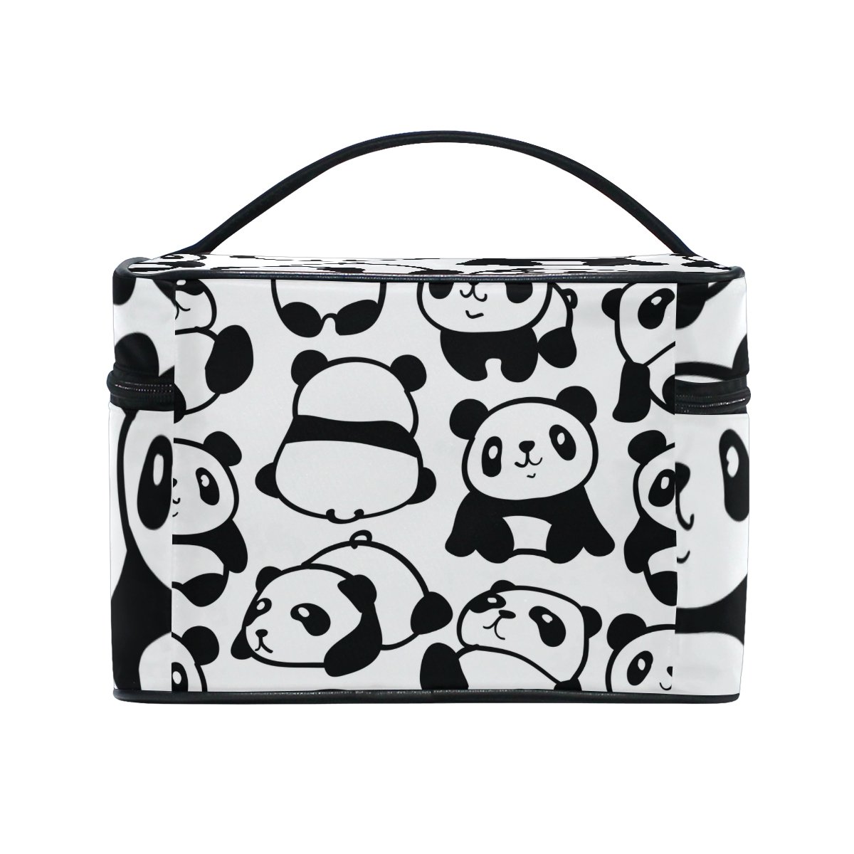 Cute Panda Cosmetic Bag for Travel - Waterproof Makeup Train Case Storage Organizer with Zipper - Perfect for Girls, Women, Teens - Great for Travel, Gym, School & Daily Use