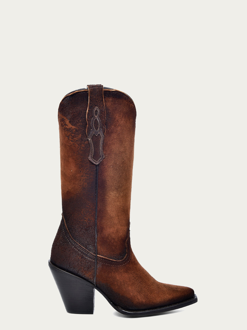 Z5202 Women's Brown Lamb Leather Pointed Toe Cowboy Boots - Stylish Western Riding & Country Fashion Boots for Women