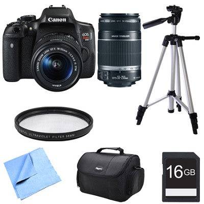 Canon EOS Rebel T6i/800D DSLR Camera with 18-55mm & 55-250mm Telephoto Lens Kit - Perfect for Travel Photography, Portrait Shots, and Wildlife Photography