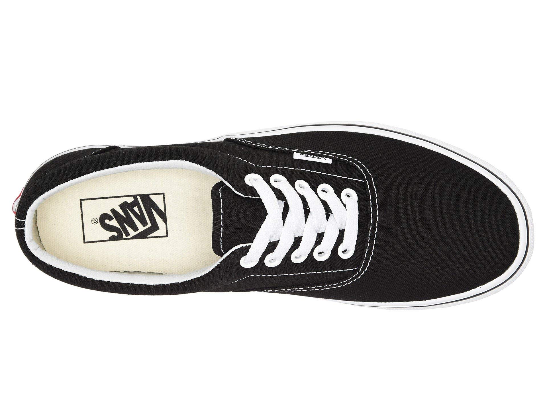 Vans Unisex Era Sneakers - Classic Black & White Canvas Skate Shoes for Men & Women, Size 5.5 | Comfortable Casual Wear for Skateboarding, Street Style & Everyday Outfits