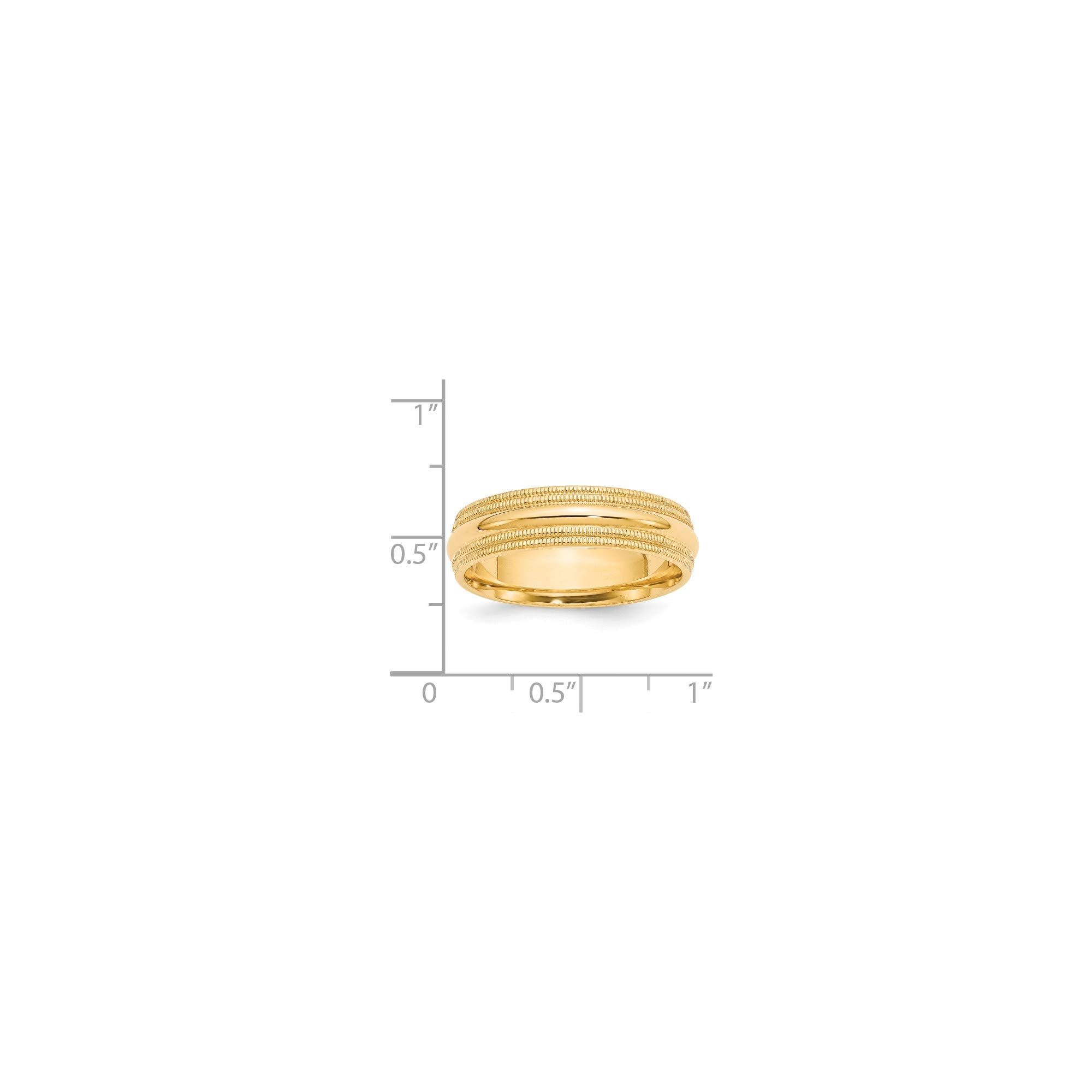 14k Gold Milgrain Comfort Fit Ring - Size 10.5 for Weddings & Gifts