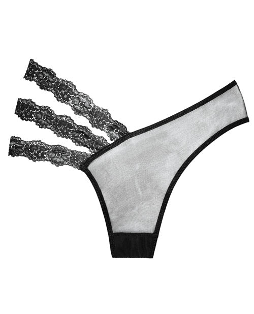 Adore Sheer & Lace Wild Orchid Panty - Sexy Black Underwear for Women - Perfect for Date Night & Special Occasions
