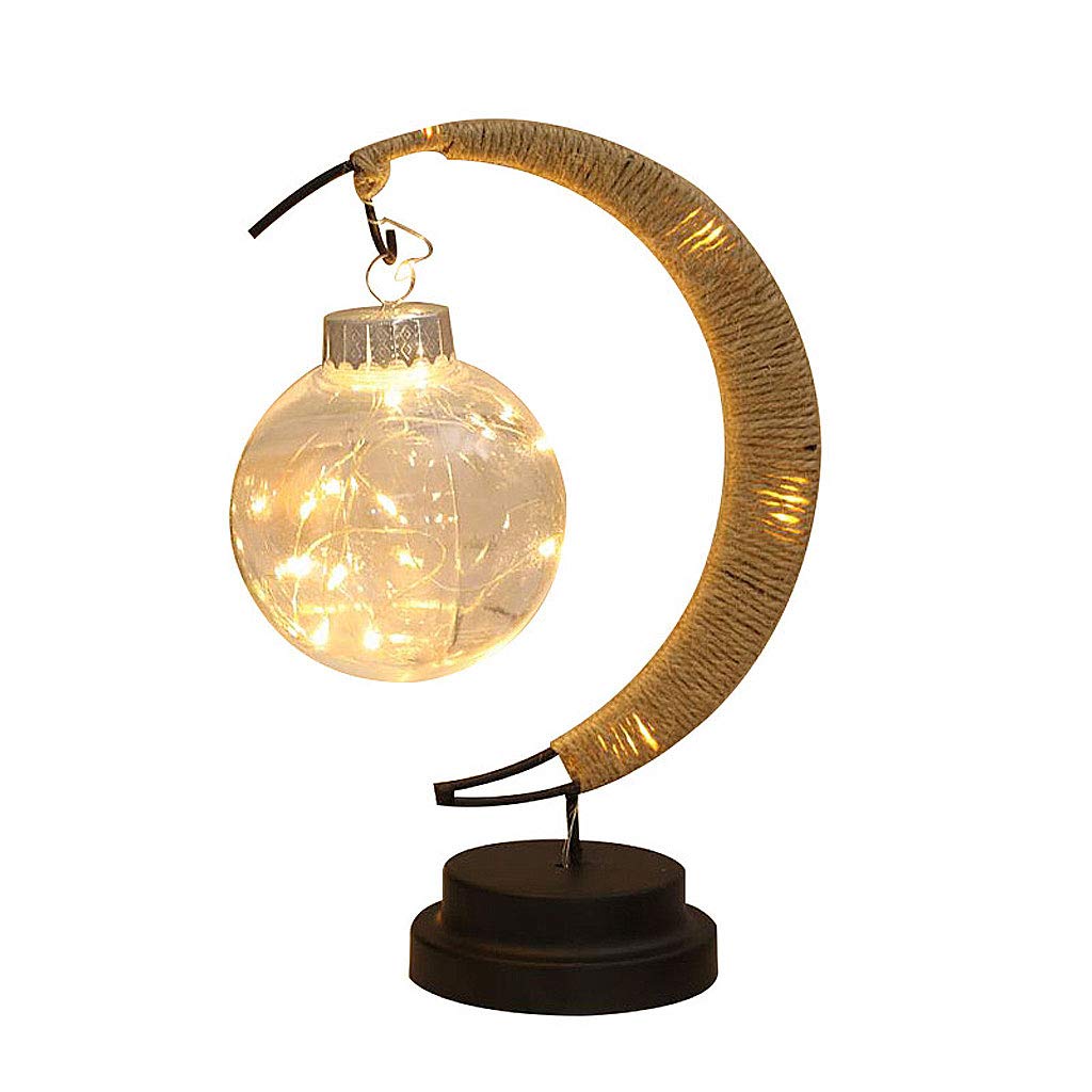 DONGYUCHUN LED Night Light - Eye-Caring Desk Lamp with Moon Ball Design, Warm Yellow Wish Ball Table Lamp for Bedroom, Living Room, Hotel Decor | Perfect for Night Reading, Relaxation & Home Decoration