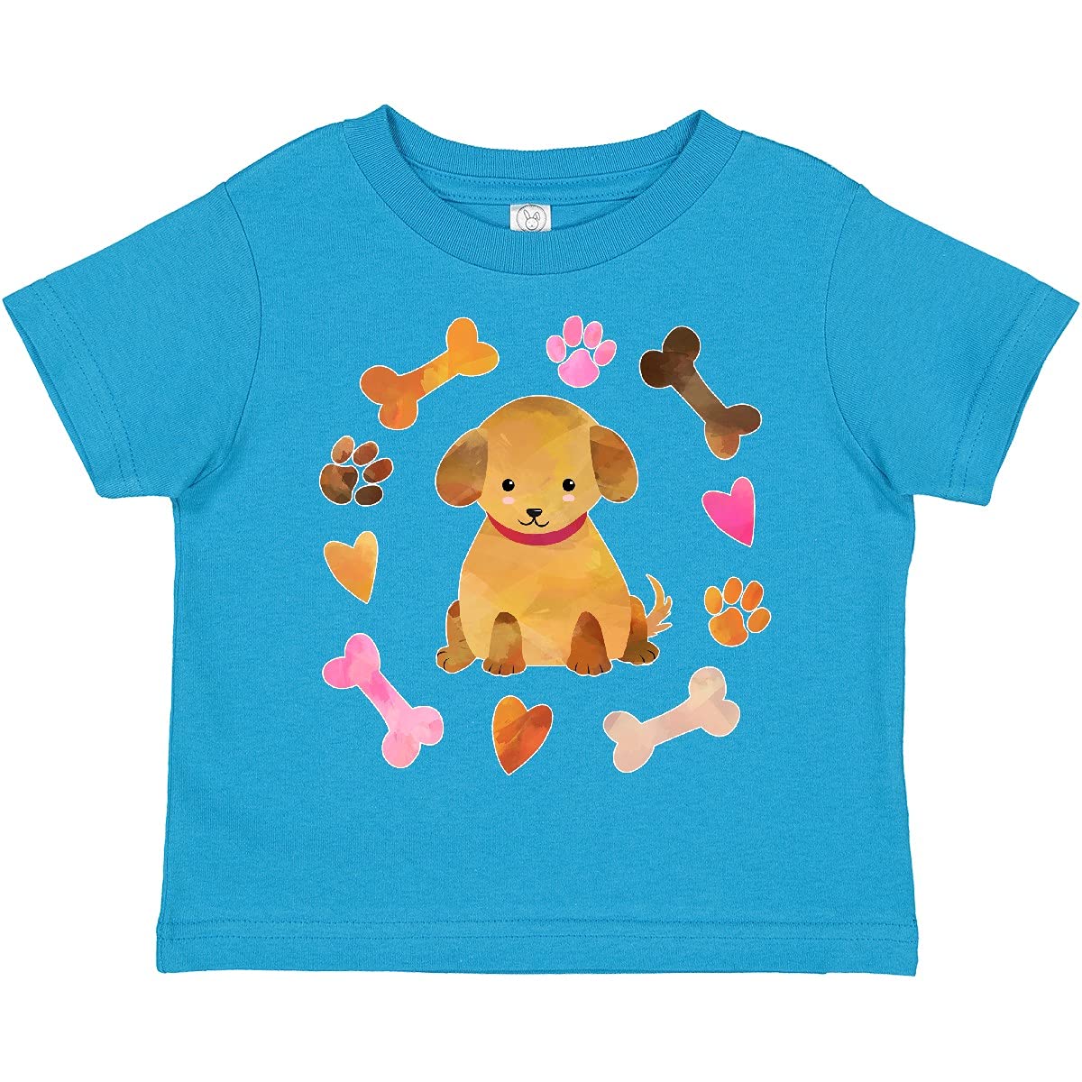 Inktastic Cute Puppy Valentine's Day Toddler T-Shirt with Hearts & Bones Print - Adorable Dog Lover Outfit for Kids, Valentine Gifts, Birthday & Family Matching Outfits