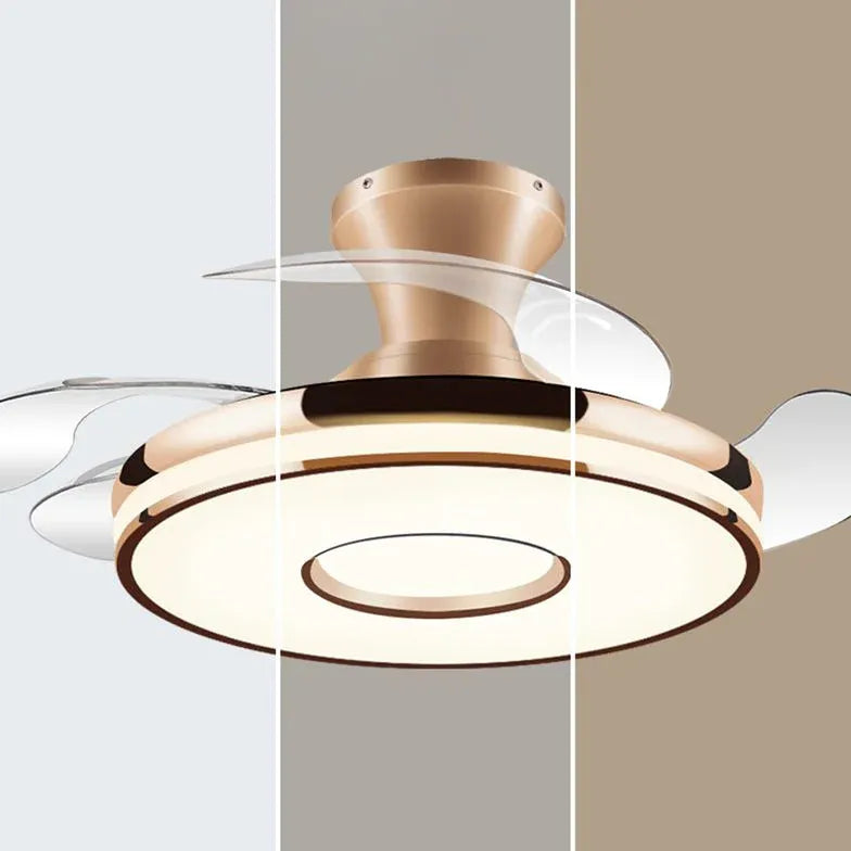 Modern Transparent Ceiling Fan with LED Light - Energy Efficient Quiet Bladeless Design for Bedroom, Living Room & Office