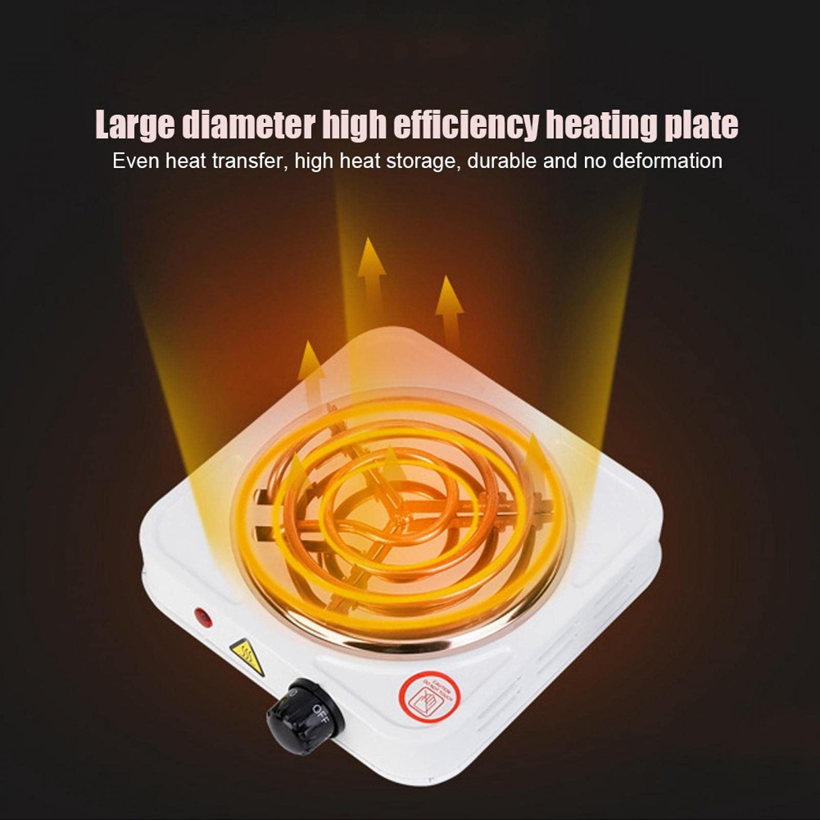 1000W Portable Electric Stove - Stainless Steel Single Burner with US Plug (110V) | Perfect for Small Kitchens, Dorms, Camping & Emergency Cooking