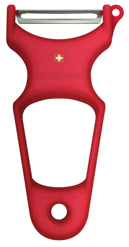 Premium Stainless Steel Vegetable Peeler - Ergonomic Kitchen Peeler with Comfort Grip for Potatoes, Carrots & Fruits | Red Handle | Dishwasher Safe | Ideal for Home Cooking, Meal Prep & Professional Chefs