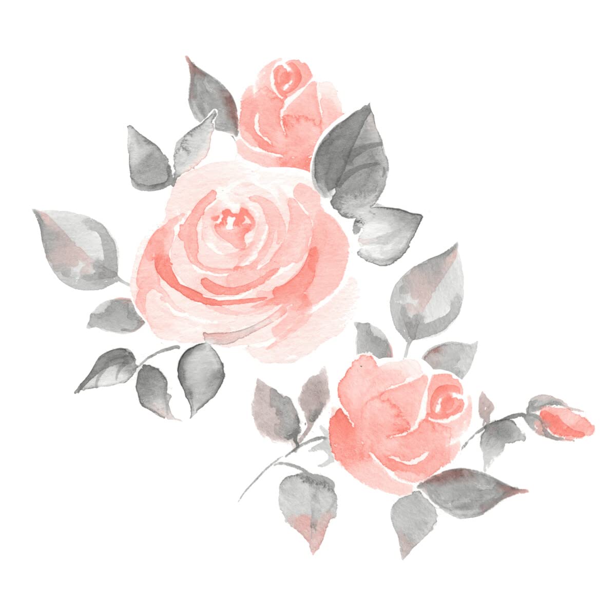 Design By Humans Men's Watercolor Roses by Gribanessa Tank Top - Soft Cotton Graphic Tee for Casual Wear & Summer Outfits