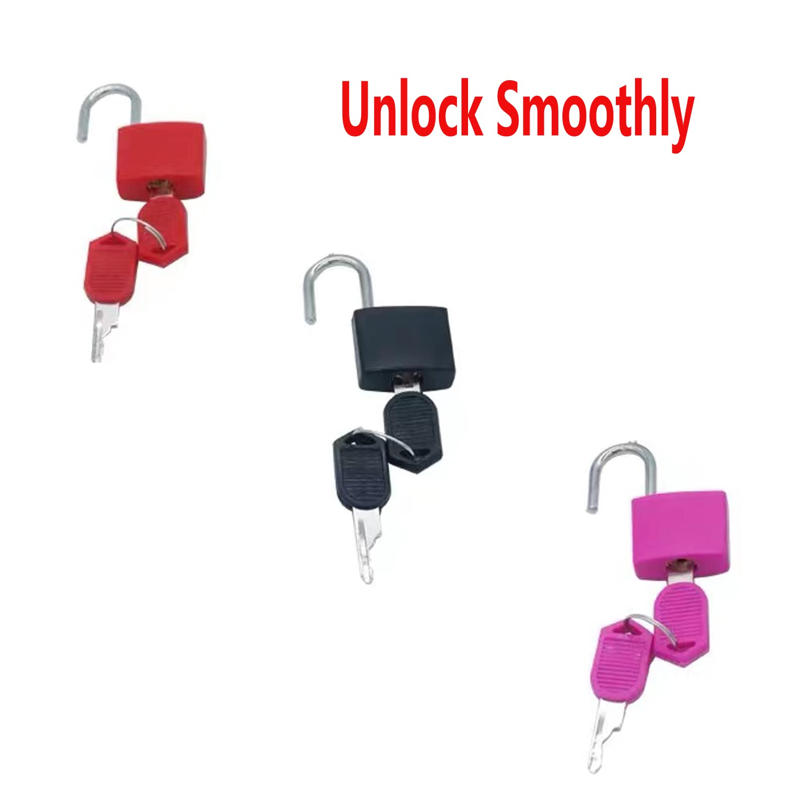 3Pcs Small Locks with Keys - Multicolor Mini Luggage Padlocks for Suitcase, Bag, Box, Diary, Storage Cabinet | Secure School, Gym & Classroom Supplies | Perfect for Travel, Lockers & Personal Belongings
