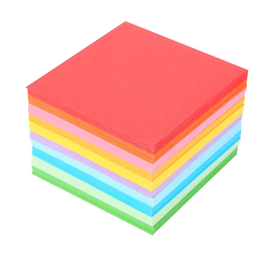 10 Mixed Color Double-Sided Origami Paper Pack - Vibrant DIY Craft Paper for Origami Stars, Greeting Cards, Menu Design & Memo Notes - Perfect for Kids, Classroom & Home Art Projects