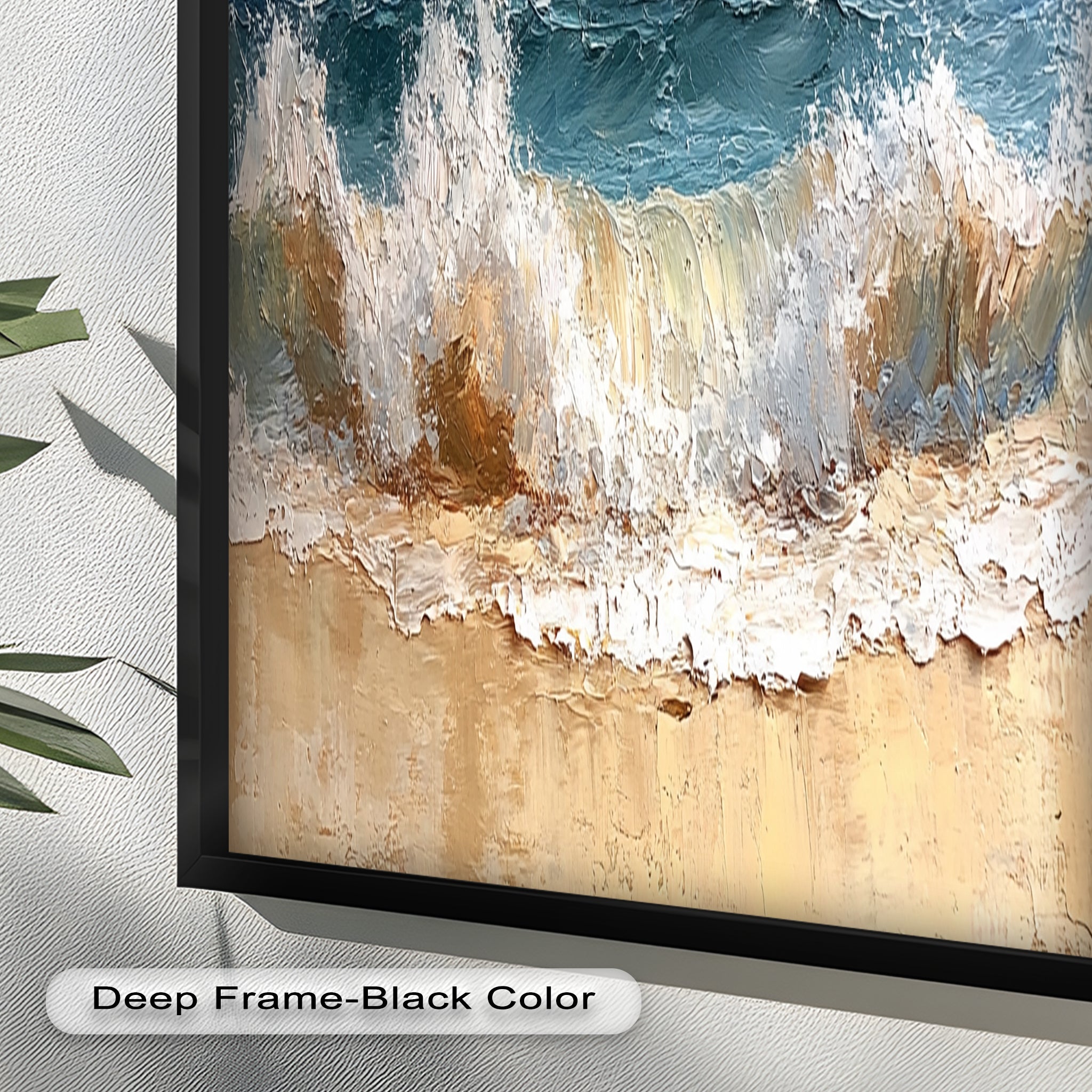 Coastal Beach Wall Art - Hand Painted Crashing Waves Seascape Oil Painting for Living Room, Bedroom & Office Decor | Ocean Themed Home Decor