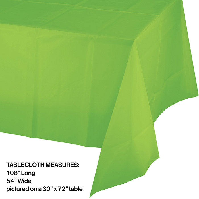 12-Pack Bulk Fresh Lime Plastic Table Covers 54