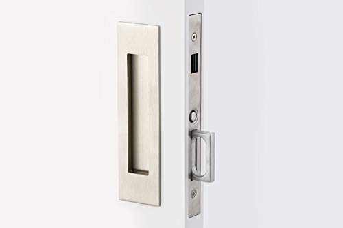 Emtek Narrow Modern Rectangular Pocket Door Mortise Lock - Oil Rubbed Bronze Finish | Dummy Function for Sliding Doors & Room Dividers | Perfect for Contemporary Homes & Office Spaces