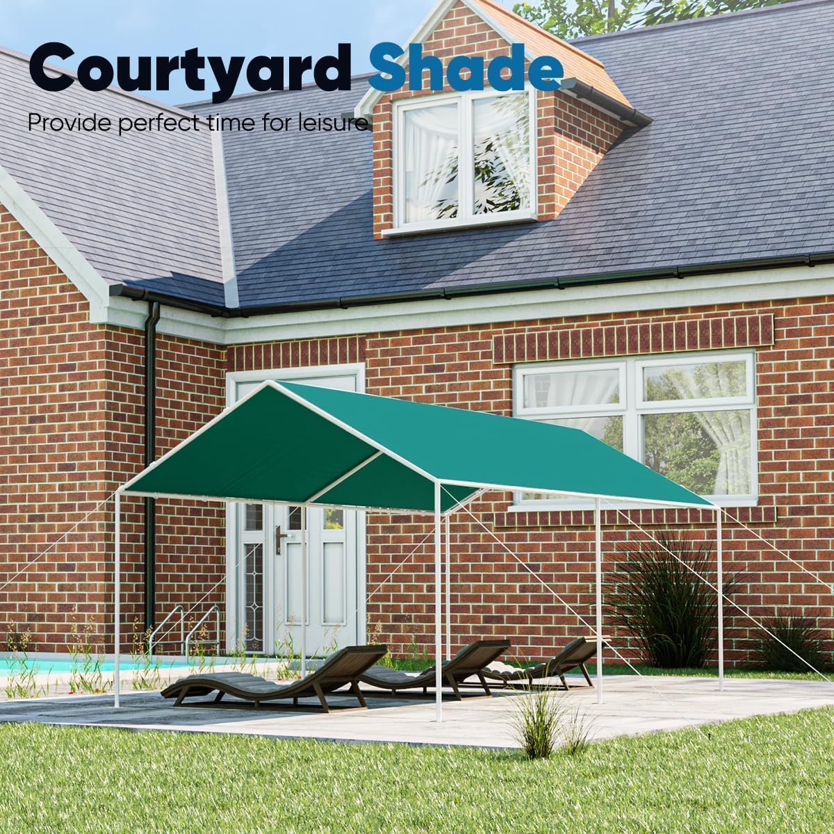 Quictent Heavy Duty 10x20 ft Waterproof Carport Tent - Outdoor Canopy Shelter for Events, Storage, Parking & Wedding - Green - Perfect for Backyard Parties, RV Cover, and Vehicle Protection