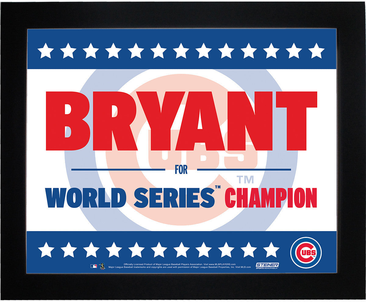 Kris Bryant Chicago Cubs 11x14 Framed Presidential Sign - Autographed Sports Memorabilia for Baseball Fans, Man Cave Decor, Gift for Cubs Supporters
