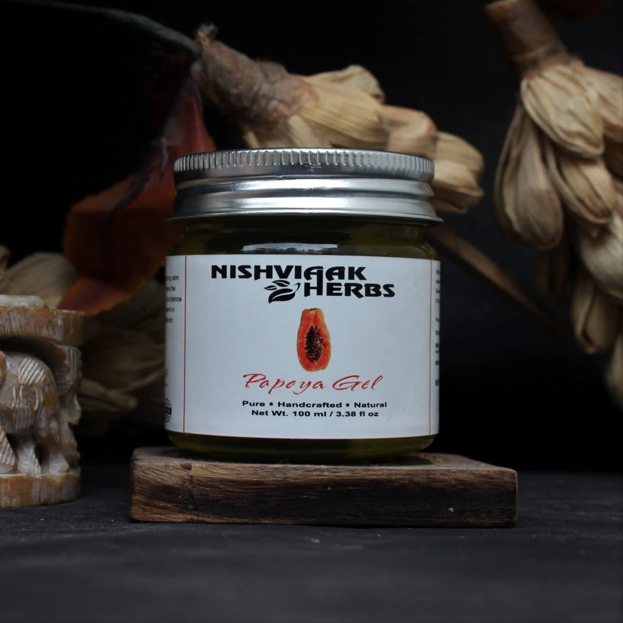 Nishviaak™ Natural Papaya Gel for Skin Brightening & Acne Treatment - Best for Face, Body & Hair Care - Hydrating & Exfoliating Gel for Glowing Skin