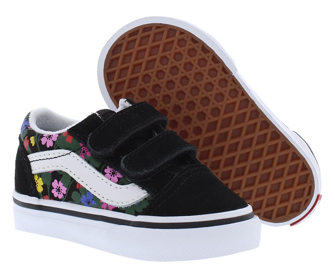Vans Toddlers Old Skool V Shoes - Classic Skate Sneakers for Boys & Girls | Perfect for Playground, School & Everyday Wear