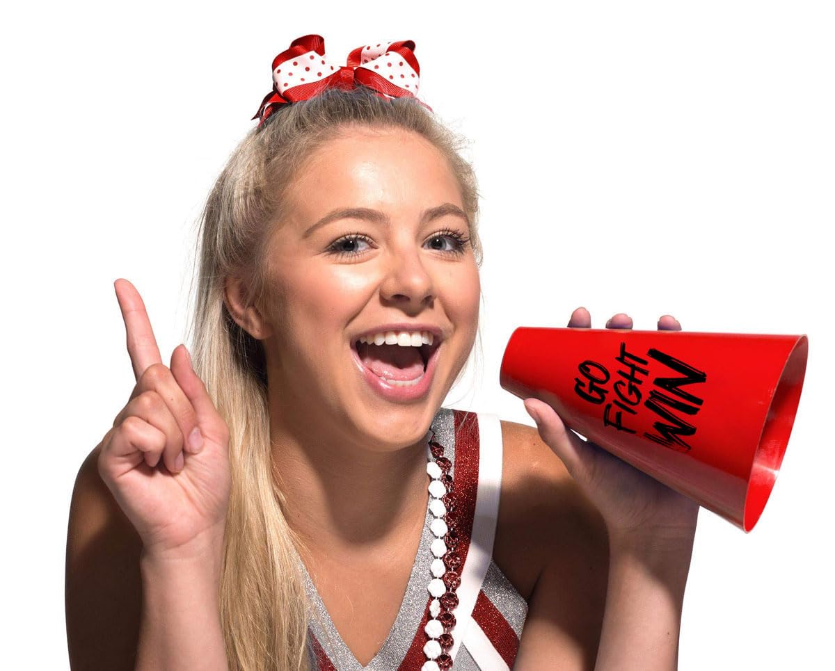 Anderson's Go Fight Win Megaphone Set - 7 Inch Cheerleading Megaphone with School Colors, Fan Gear & Noisemakers - Perfect for Cheerleaders, Sports Games, Pep Rallies & Team Spirit Events