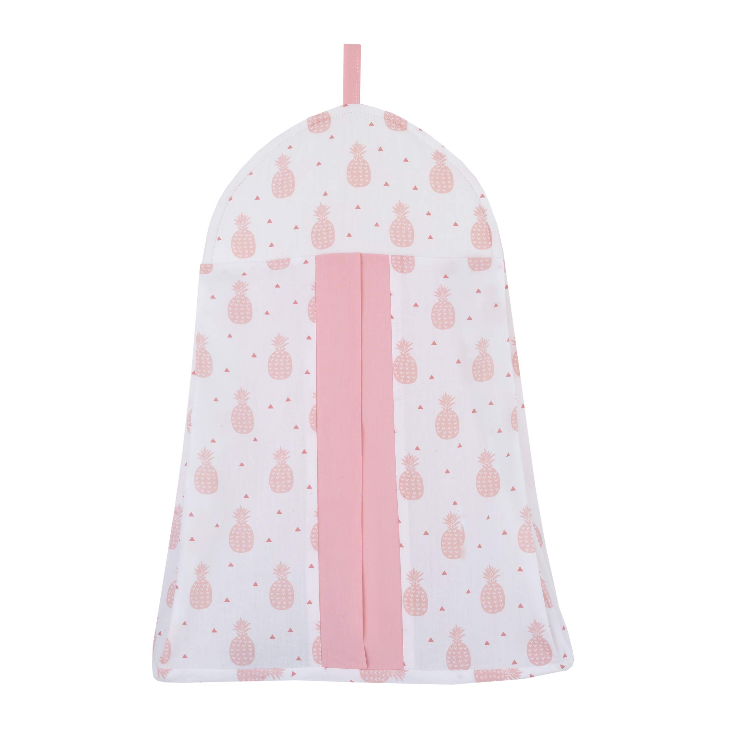 Nojo Tropical Flamingo Pink & White 100% Cotton 4-Piece Nursery Crib Bedding Set - Embroidered Quilt, Fitted Sheet, Dust Ruffle & Diaper Stacker - Soft Baby Crib Set for Girls & Boys - Perfect for Nursery Decor, Baby Shower Gift & Newborn Essentials