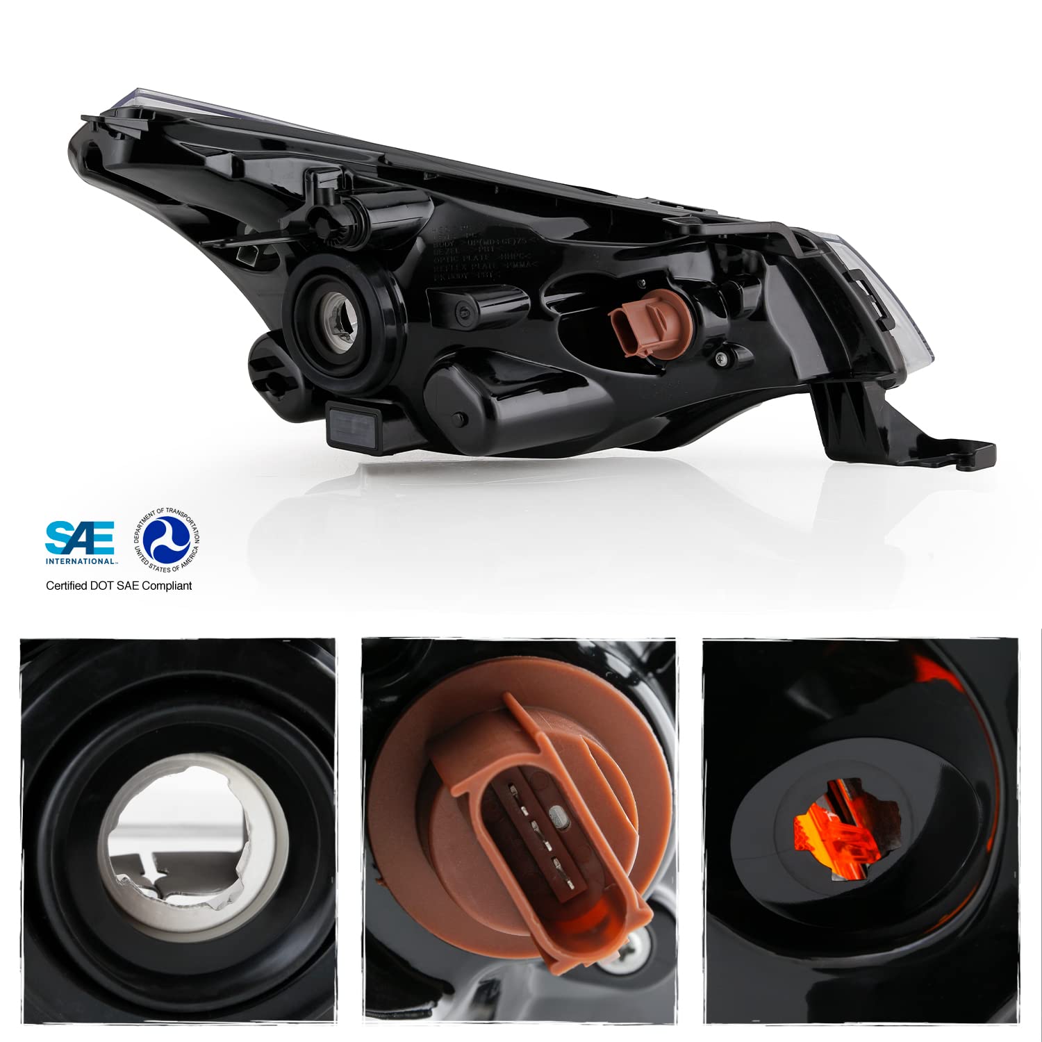 AKKON Replacement Headlights for 2008-2011 Ford Focus - OE Factory Style Chrome Headlight Assembly Pair - Perfect for Night Driving & Car Restoration Projects