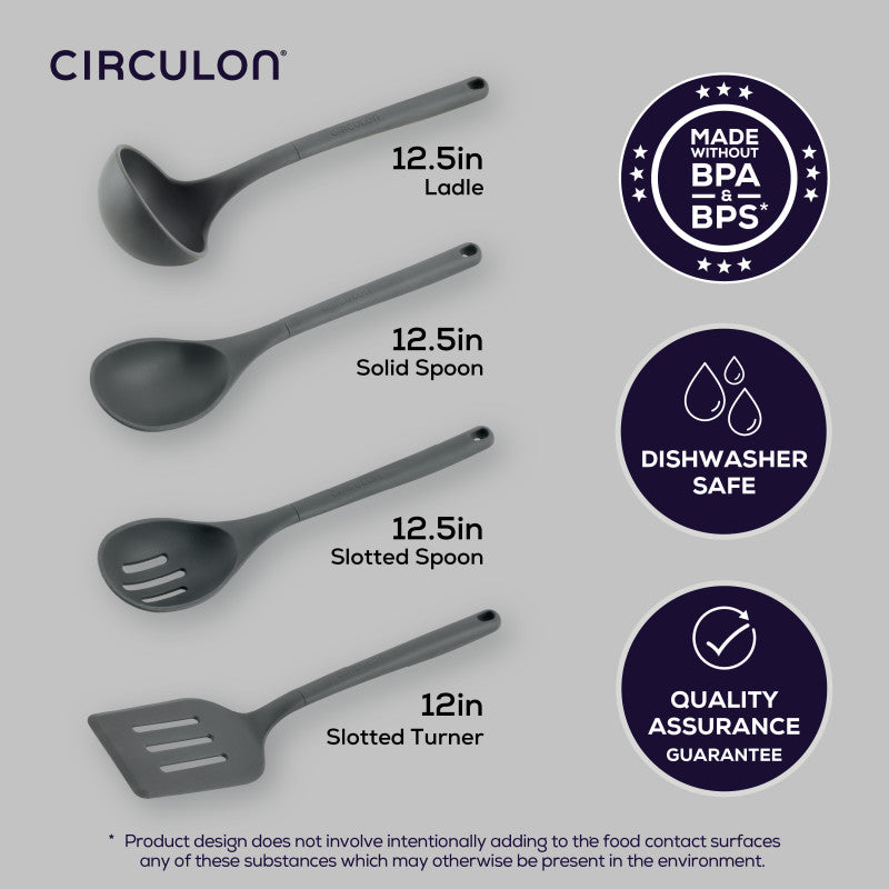 4-Piece Silicone Kitchen Utensil Set - Non-Stick, Heat-Resistant Cooking Tools for Baking, Stirring & Flipping - Perfect for Nonstick Pans, Pots & Cookware