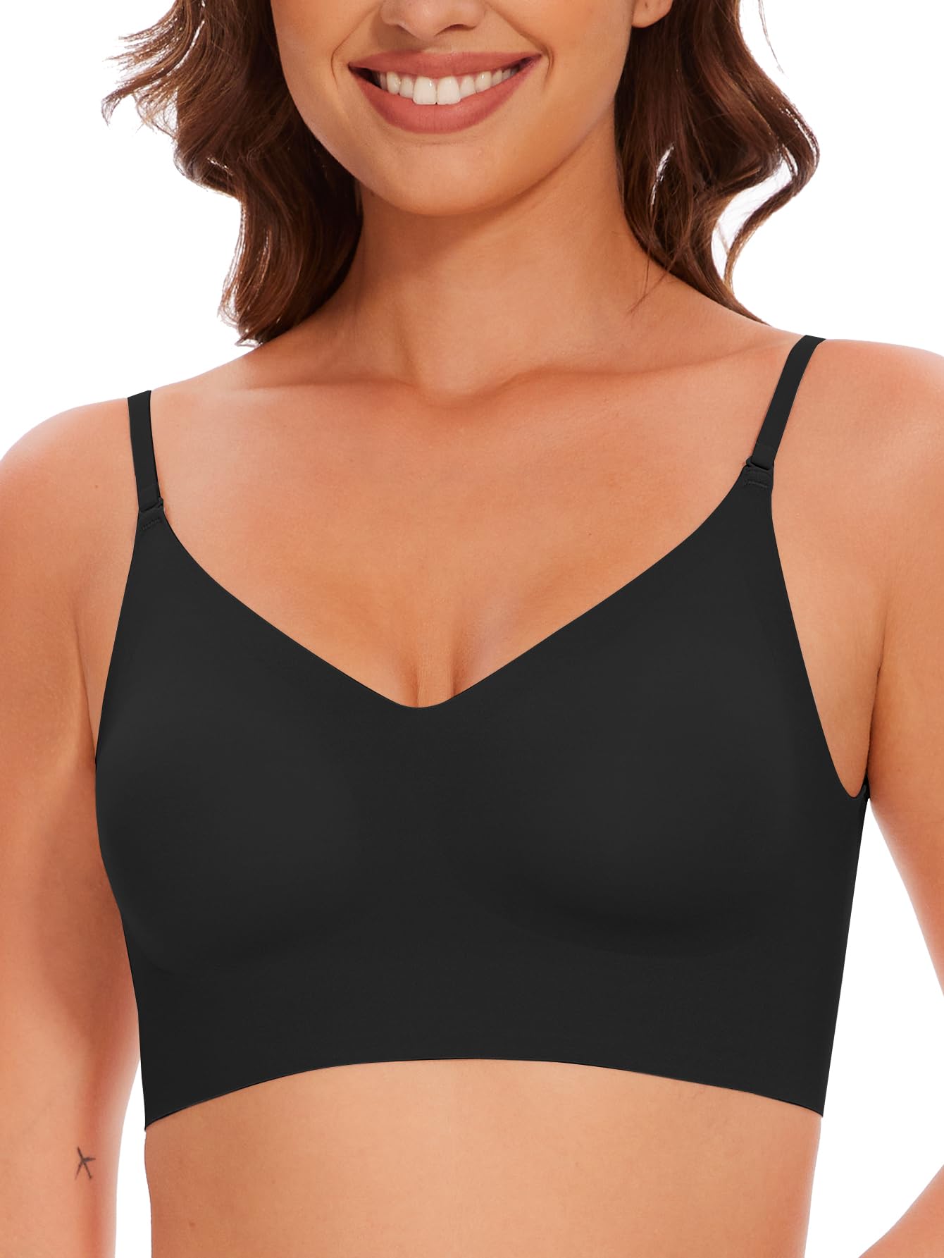 Wireless Backless Halter Bra for Women - Seamless Comfort Lined Support - Perfect for Yoga, Beachwear & Backless Dresses