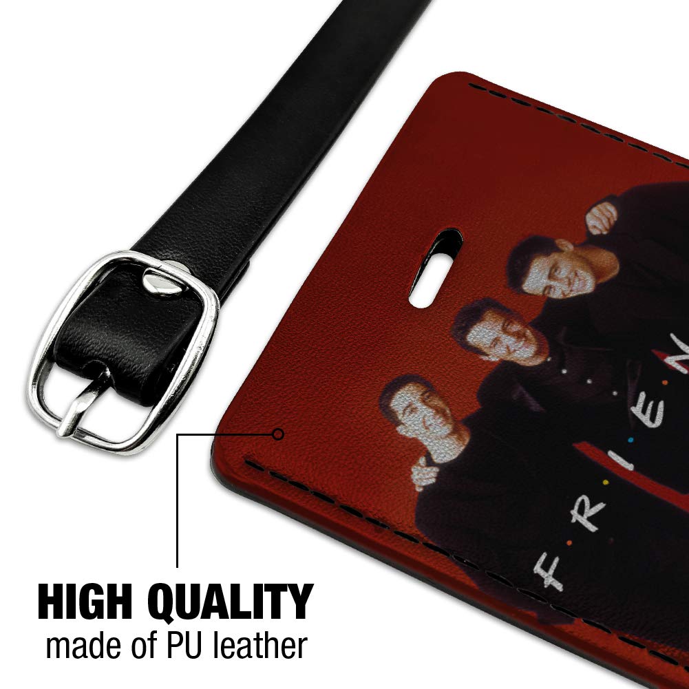 Friends The Boys Rectangle Leather Luggage Tag - Durable Carry-On ID Tag for Suitcases & Travel Bags - Perfect for Travel Identification, Business Trips, and Vacation Adventures