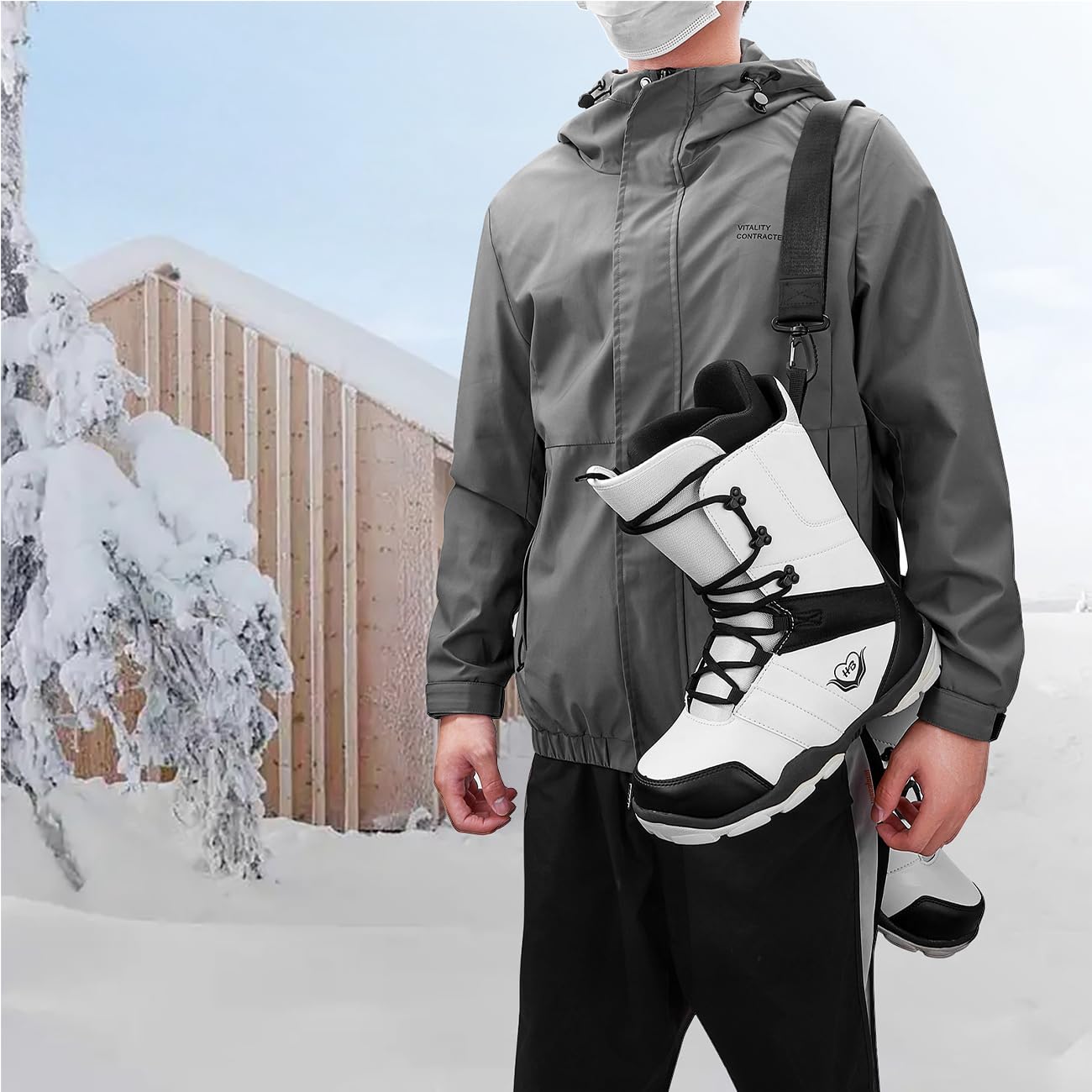 2 Pack Ski Boot Carrier Straps - Adjustable Shoulder Sling for Ski & Snowboard Boots - Hands-Free Carrying Leash for Men & Women - Perfect for Ice Skates & Winter Sports Gear Transport
