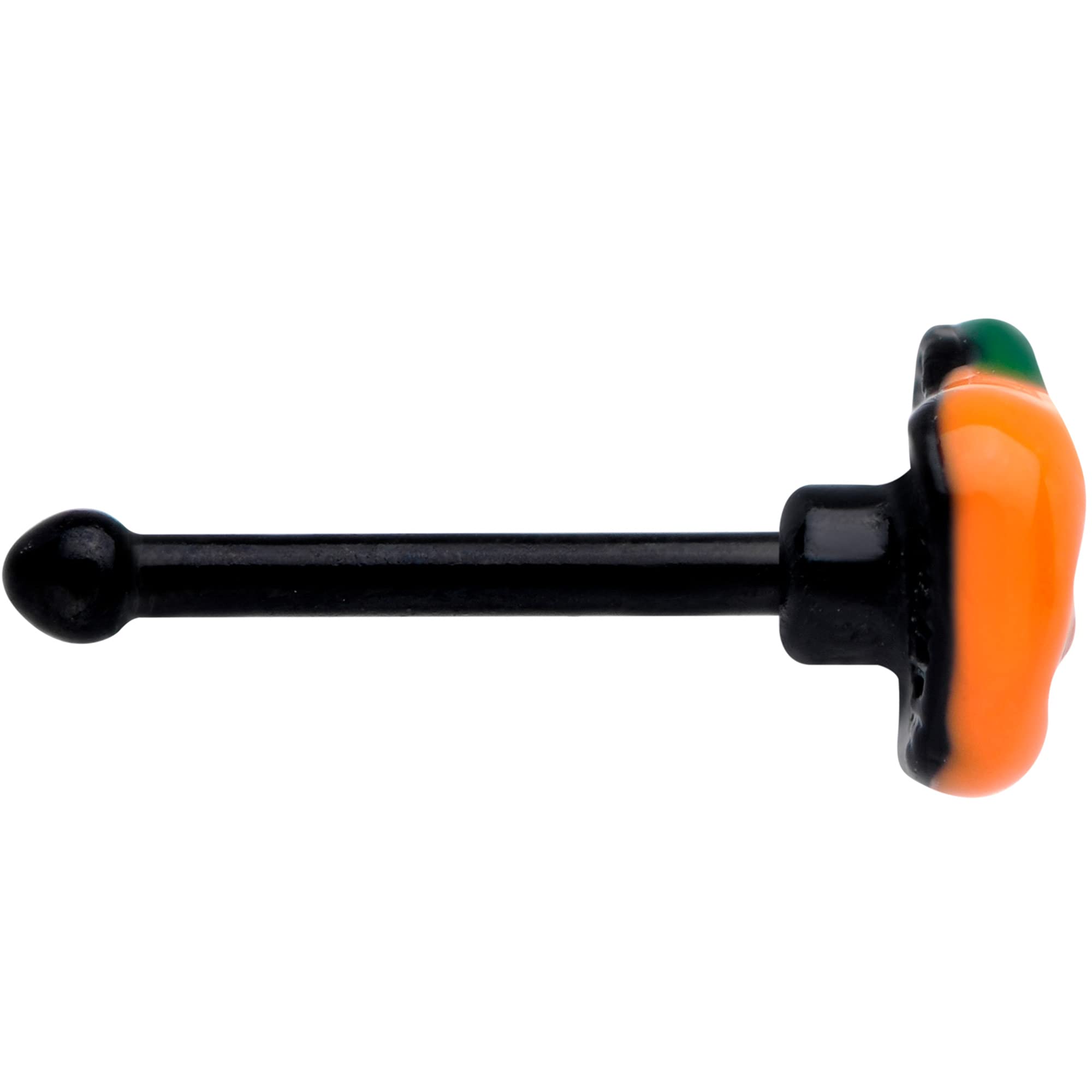 20G 6mm PVD Steel Pumpkin Nose Ring - Body Candy Women's Nose Stud & Nose Bone Piercing Jewelry (1/4