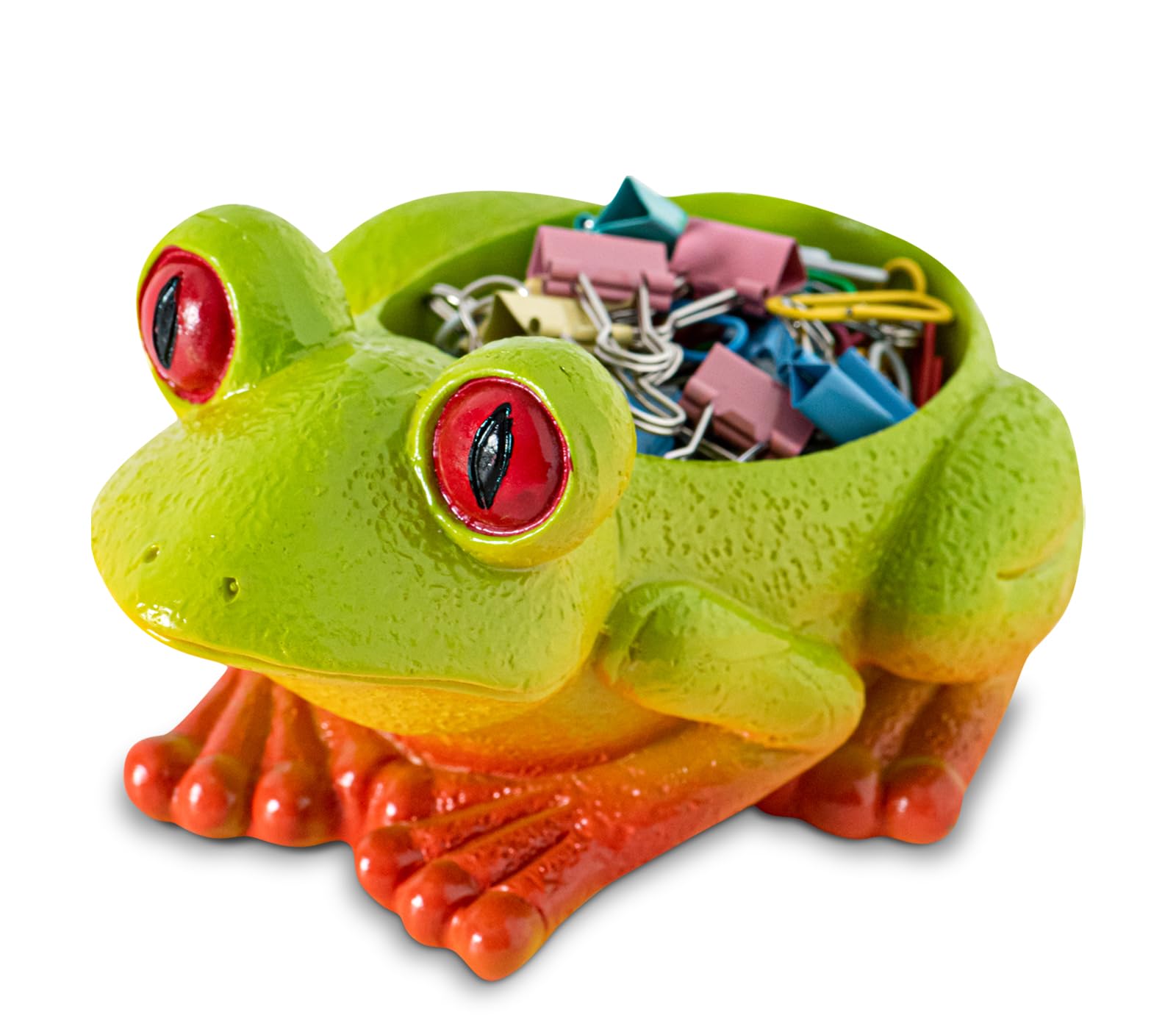 Cute Frog Paper Clip Holder for Desk - Fun & Functional Paperclip Organizer & Dispenser - Perfect Office Supply Accessory for School, Home & Work Organization