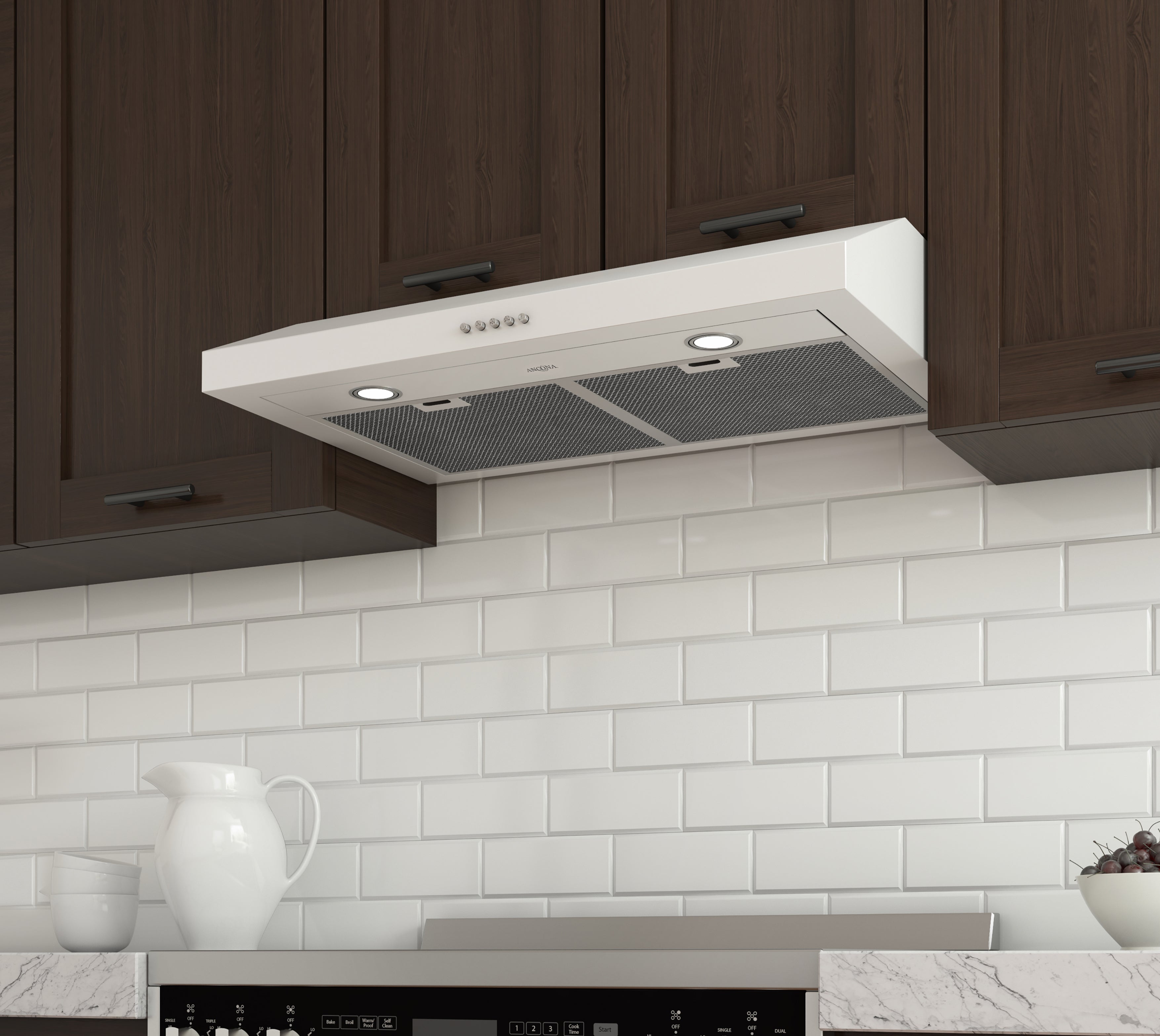Slim S3DW 30-Inch 325 CFM Non-Vented White Under Cabinet Range Hood - Perfect for Small Kitchens, Apartments & Compact Cooking Spaces