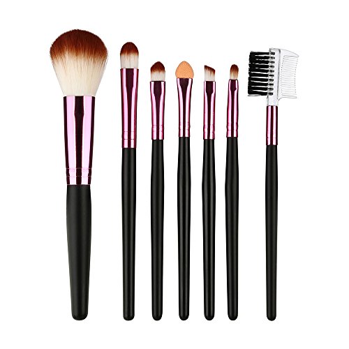 OTTATAT 7-Piece Wooden Makeup Brush Set - Eyeshadow Blending Brushes for Professional Contouring & Makeup Application | Perfect for Daily Makeup, Travel & Beauty Enthusiasts