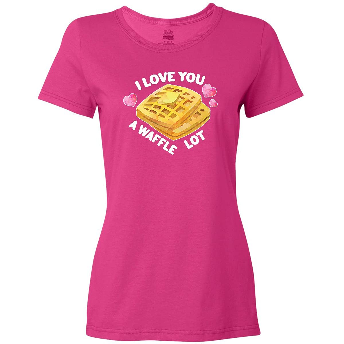 Valentine's Day 'I Love You a Waffle Lot' Heart Print Women's T-Shirt - Cute Couple Gift for Anniversary & Romantic Date Nights