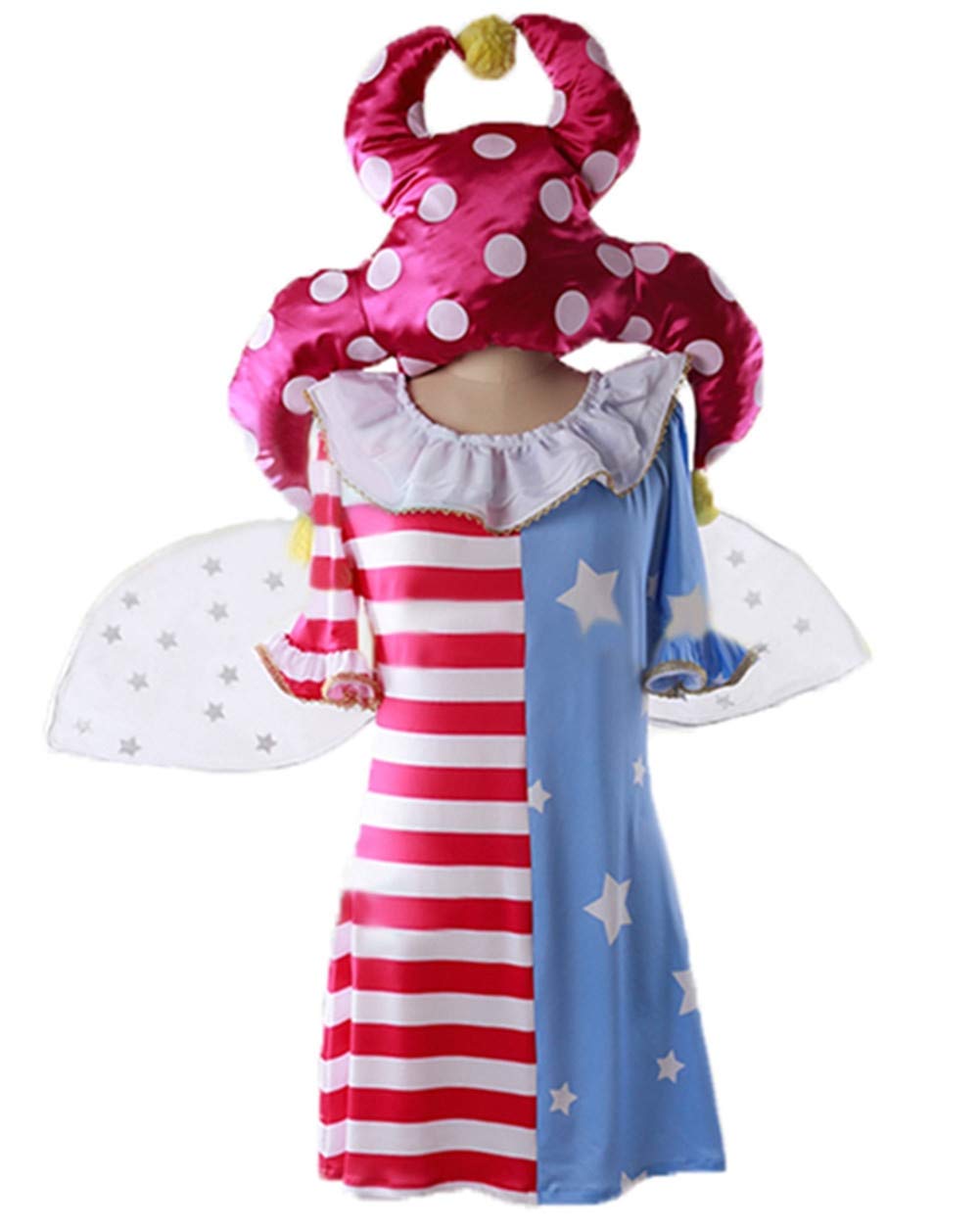 Touhou Project Legacy of Lunatic Kingdom Clownpiece Cosplay Costume Set with Socks & Hat | Anime Convention Outfit, Halloween Costume, Cosplay Party Dress-Up