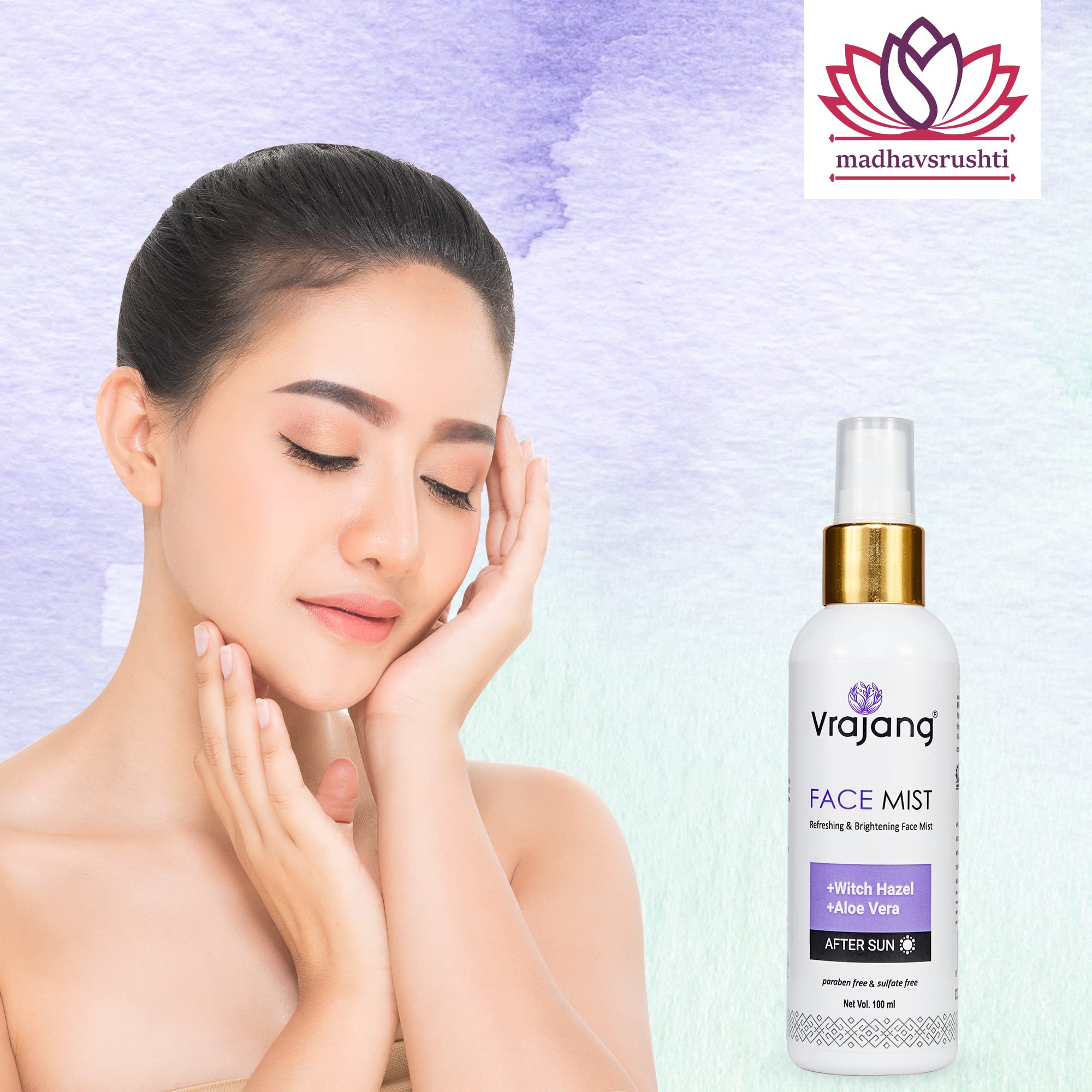Vrajang Rose Water Face Mist with Aqua & Gomutra Ark - 100ml SLS & Paraben Free Hydrating Facial Spray | Perfect for Dry Skin, Post-Workout Refresh & Travel Skincare