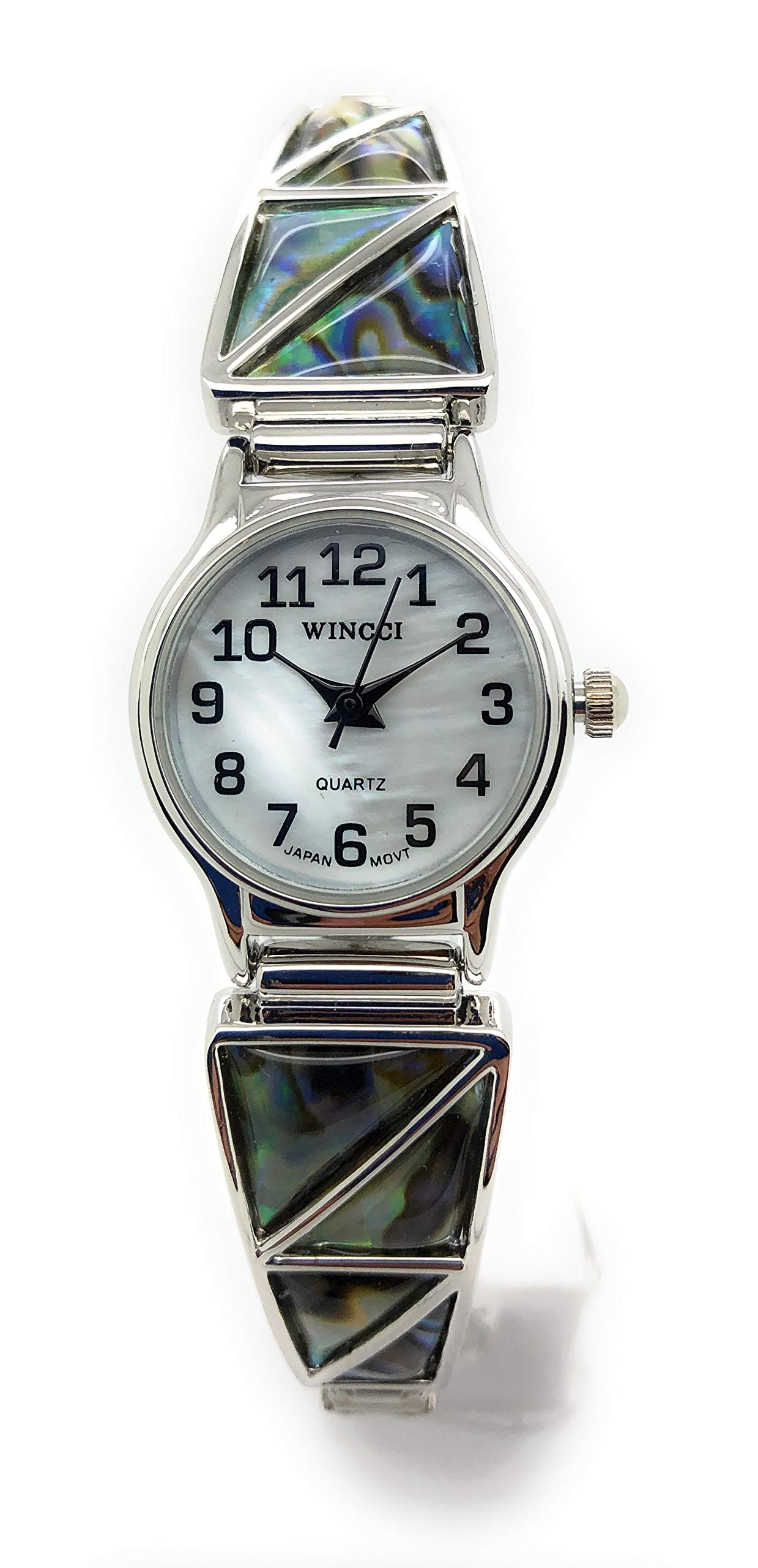 Wincci Women's Fashion Watch with Pearl Dial & Stretch Elastic Band - Elegant Stone Accents for Casual & Formal Occasions