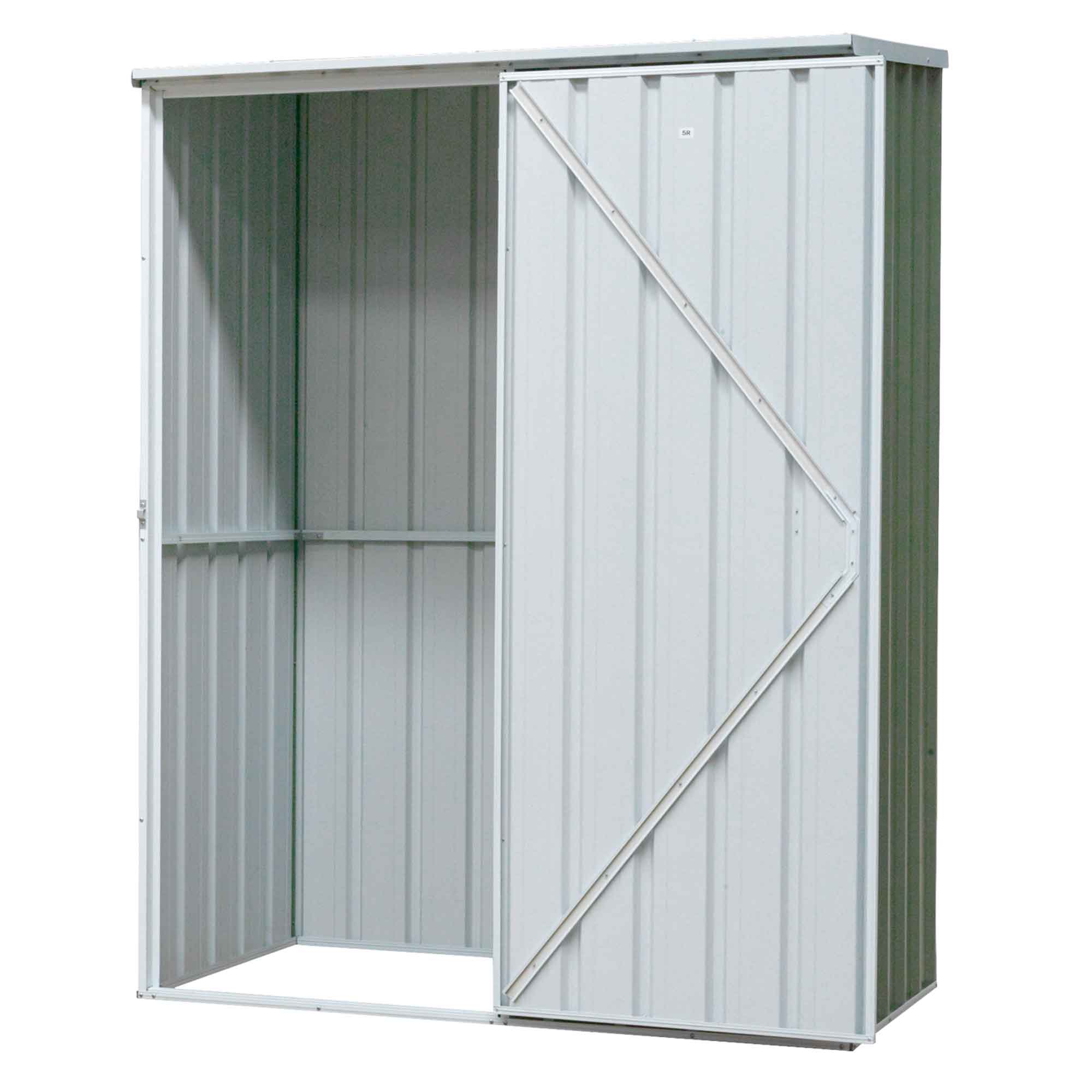 5FT x 2.5FT Galvanized Steel Outdoor Storage Shed with Pent Roof - Heavy Duty Garden Shed for Patio, Backyard & Lawn Equipment Storage (Green, Model DG113)