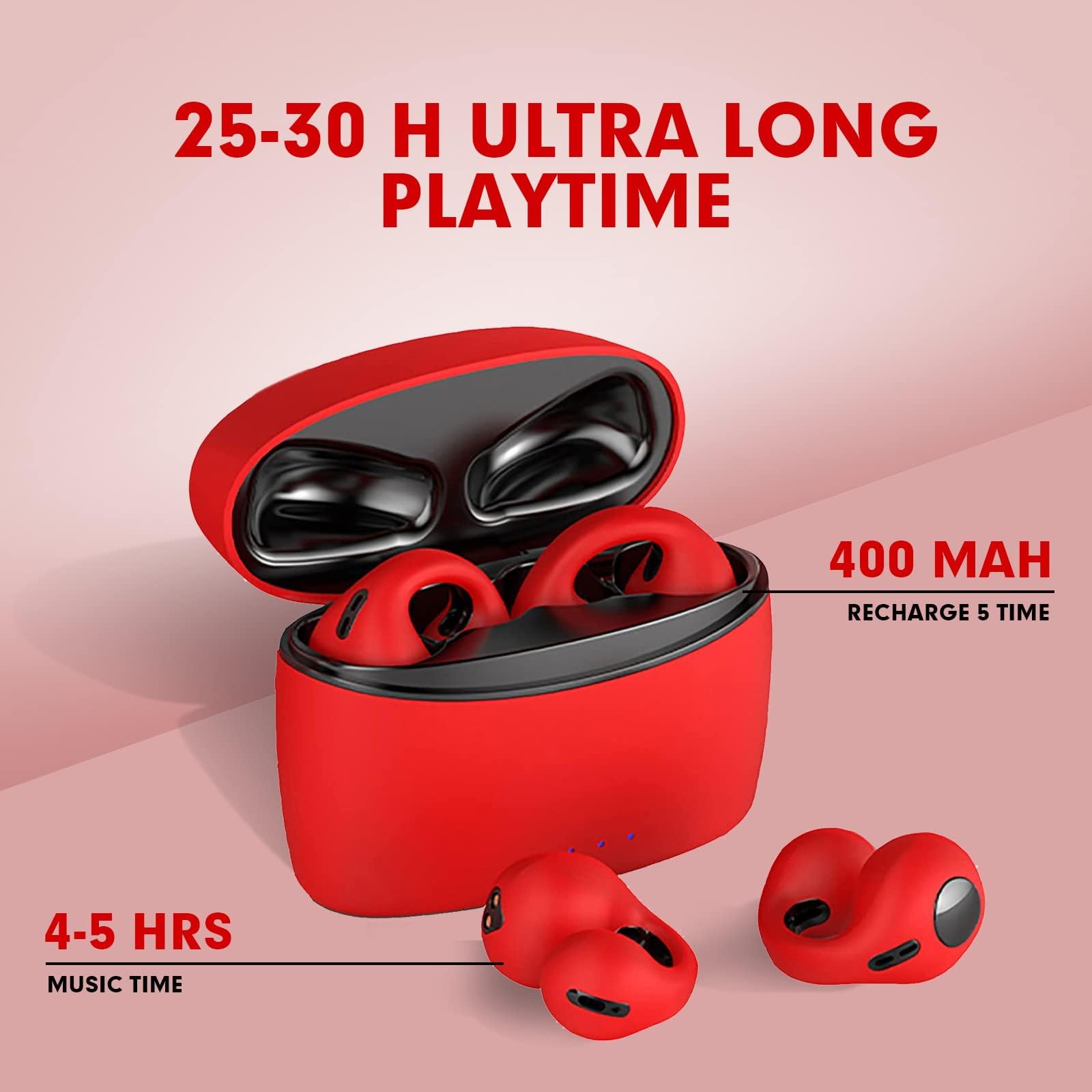 Open Ear Bluetooth Bone Conduction Headphones - Wireless Clip-On Headset for Running, Cycling & Workouts | Sweatproof Lightweight Earphones for Sports & Outdoor Activities